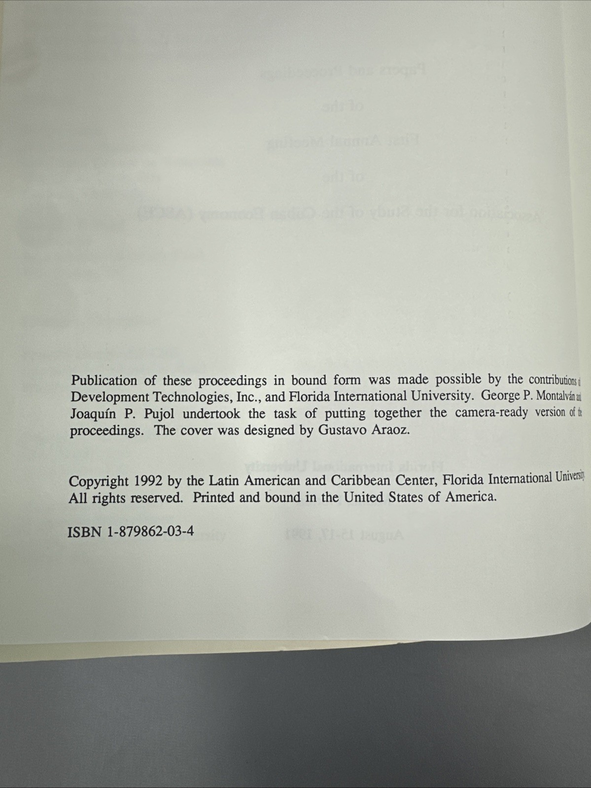 Cuba in Transition, Volumes 1-4 Papers and Proceedings of the 1st – 4th Annuals