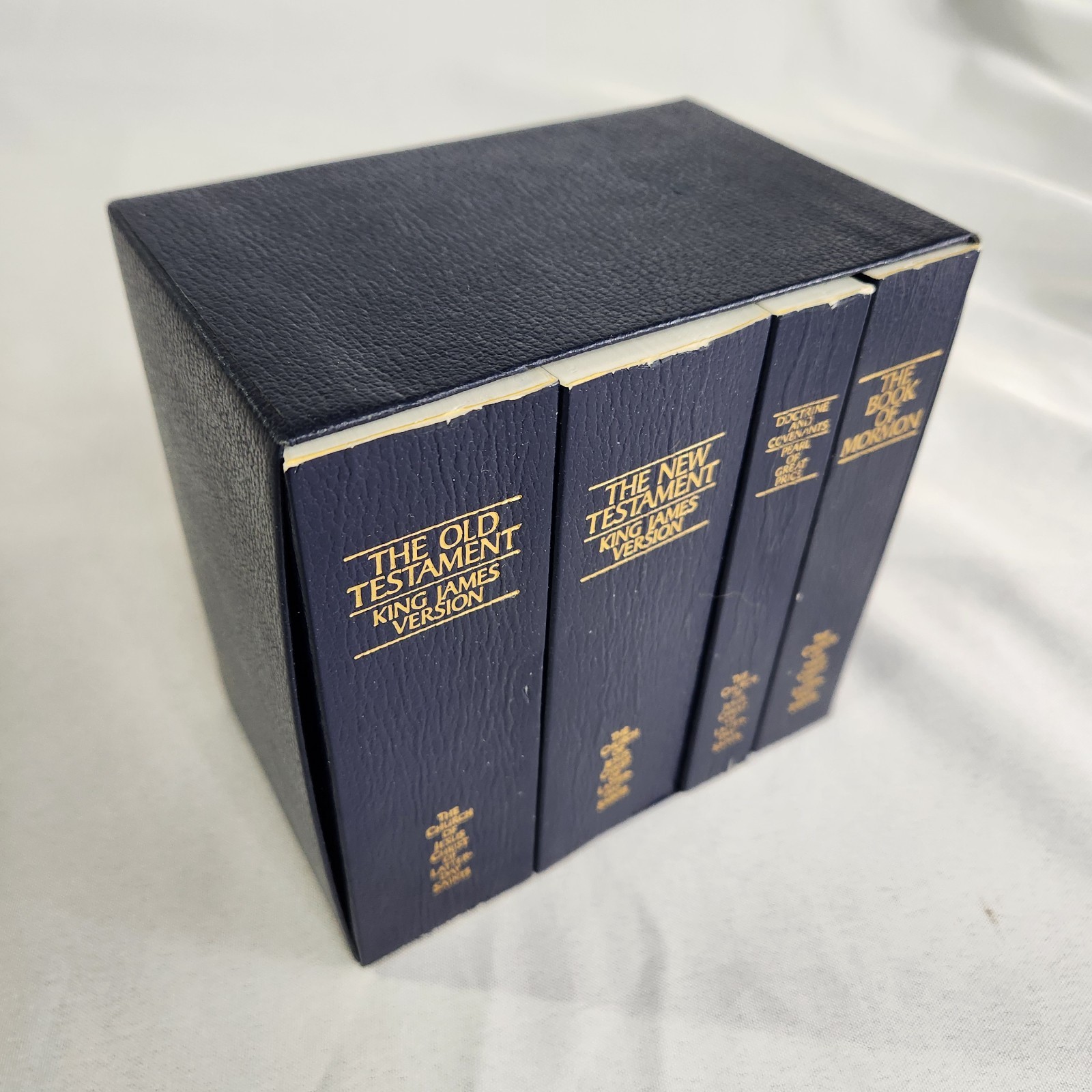 Pocket Scripture Set Tiny Holy Bible Book of Mormon LDS Triple Combo Blue Box