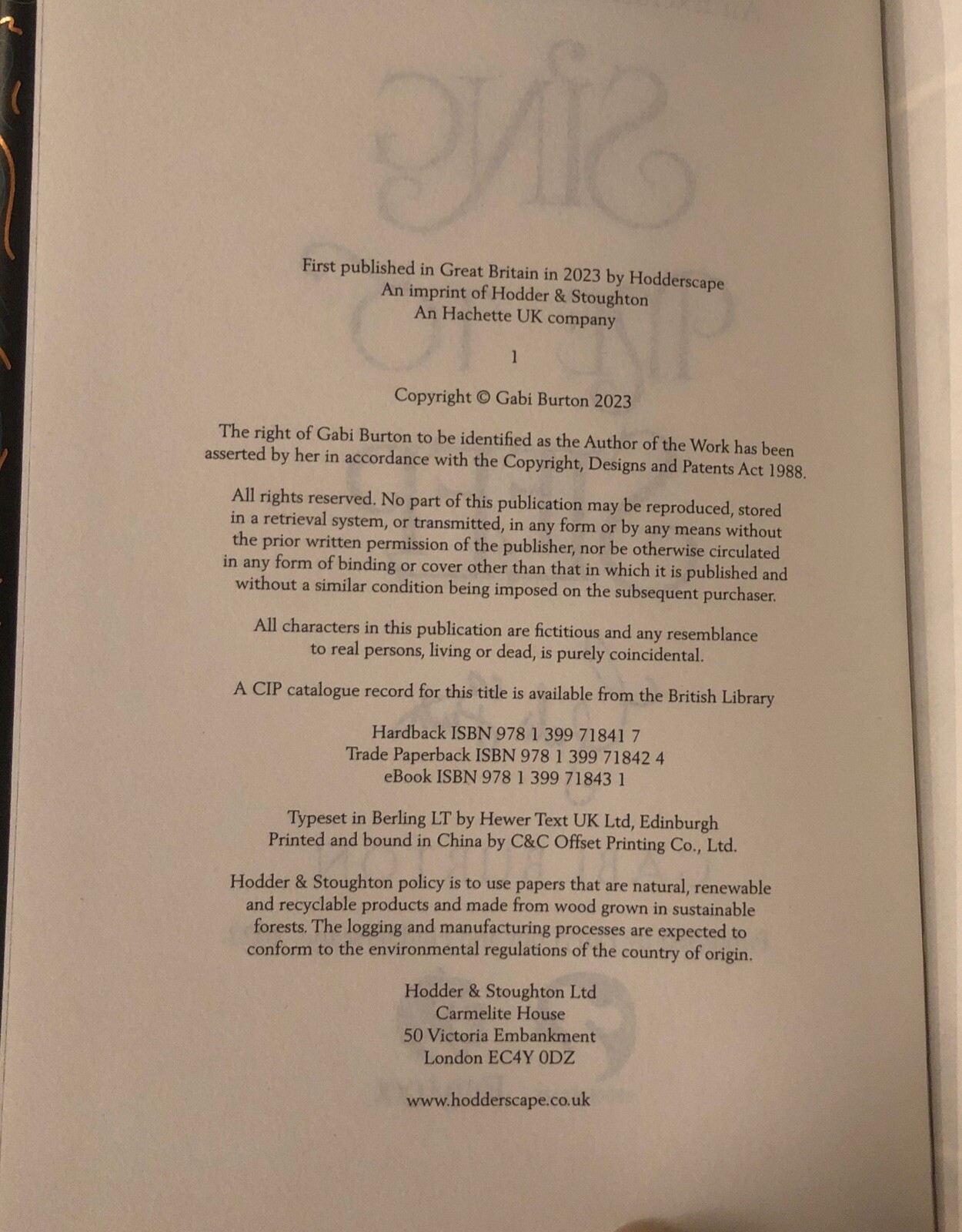 Sing Me to Sleep by Gabi Burton (2023, Signed, FairyLoot Edition)