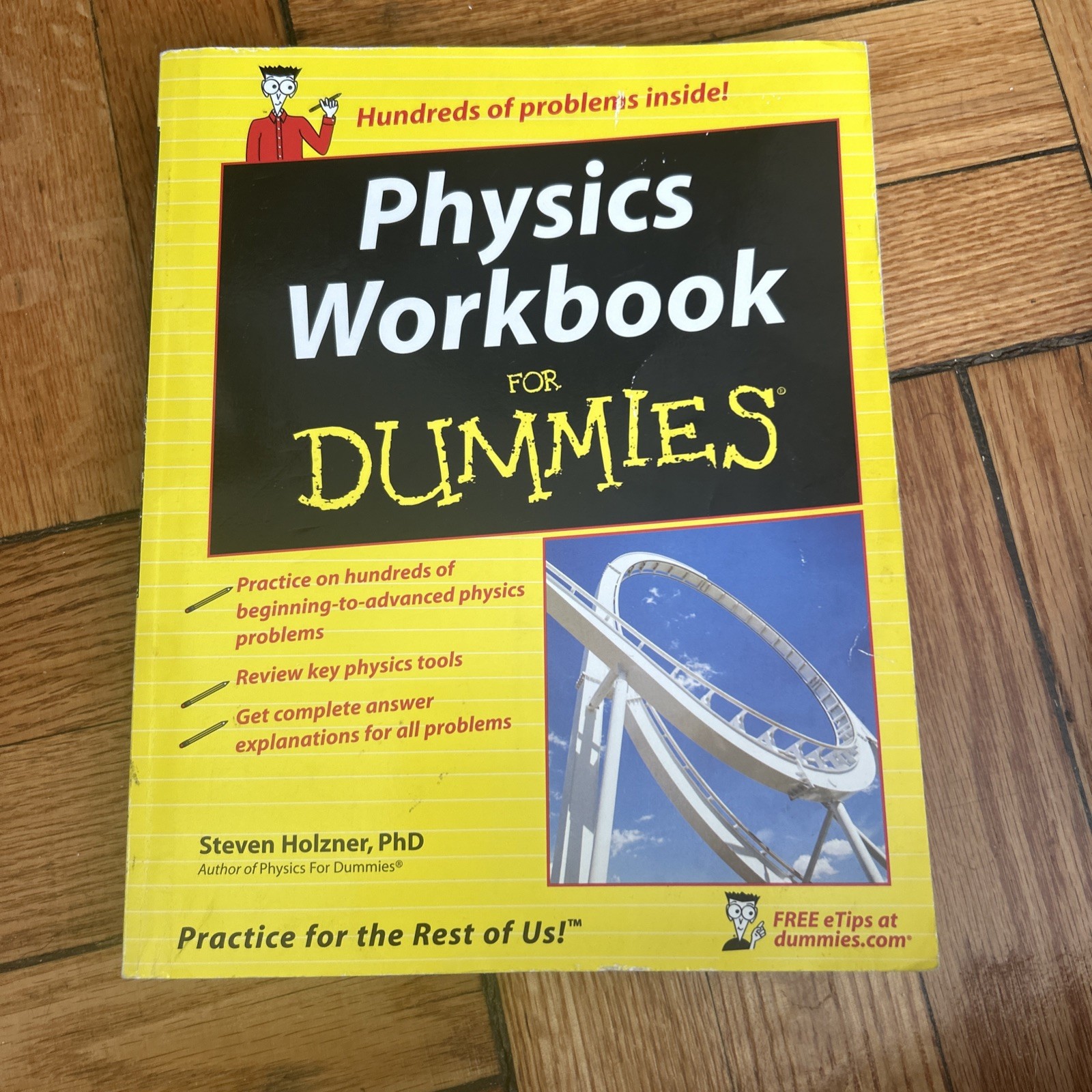 Physics Workbook For Dummies Paperback By Steven Holzner (TEXT WRITTEN INSIDE)