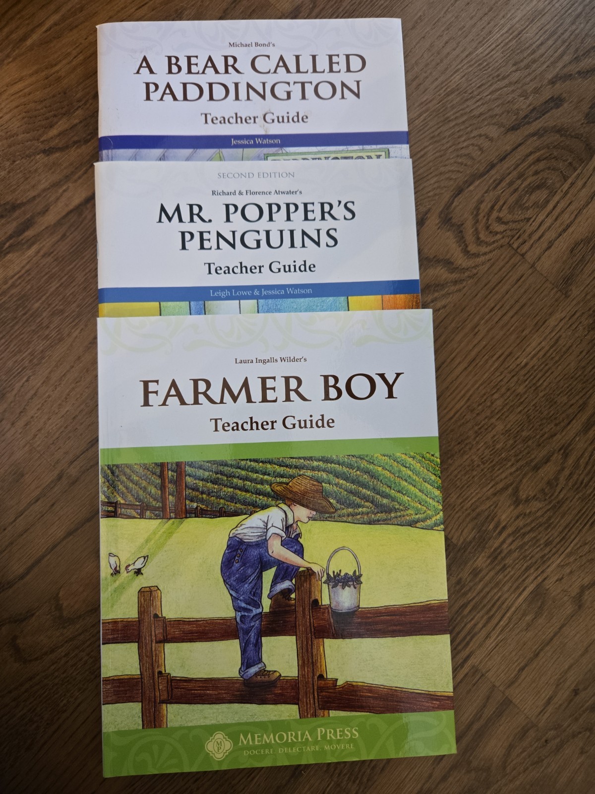 3 NEW Memoria Press Lit.Teacher’s Guides: Paddington, Popper’s Peng, Farmer Boy