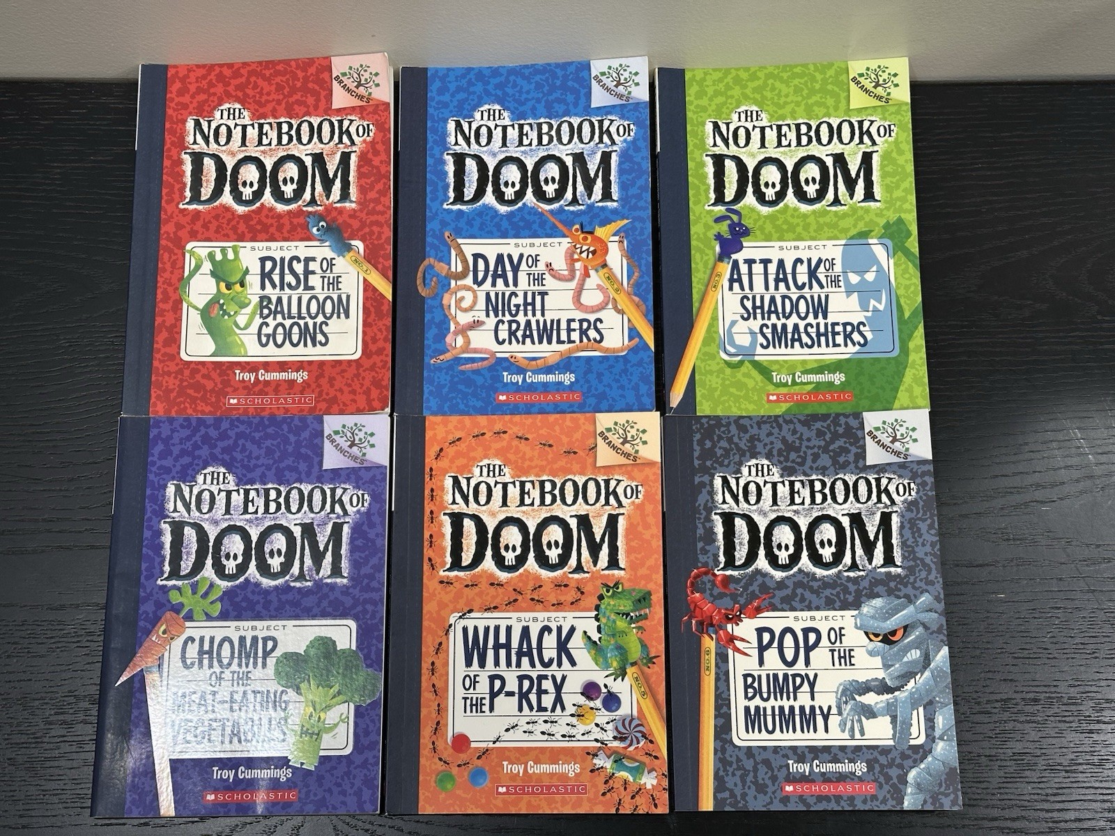 Scholastic The Notebook of Doom Books 1-6 by Troy Cummings 1st-3rd Grade Readers