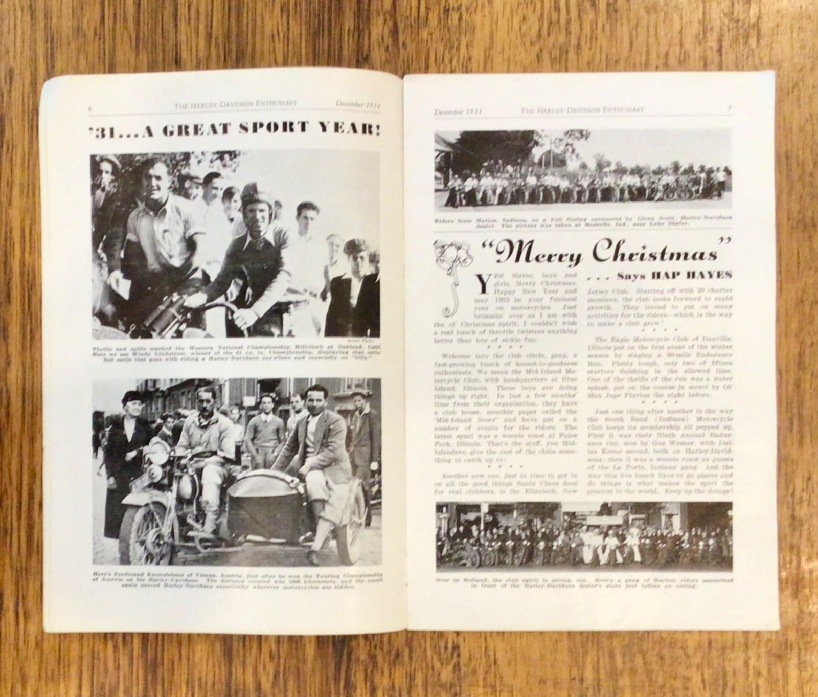 RARE: (1926-1931) ‘THE HARLEY-DAVIDSON Enthusiast”. 4 x Motorcycle Magazines