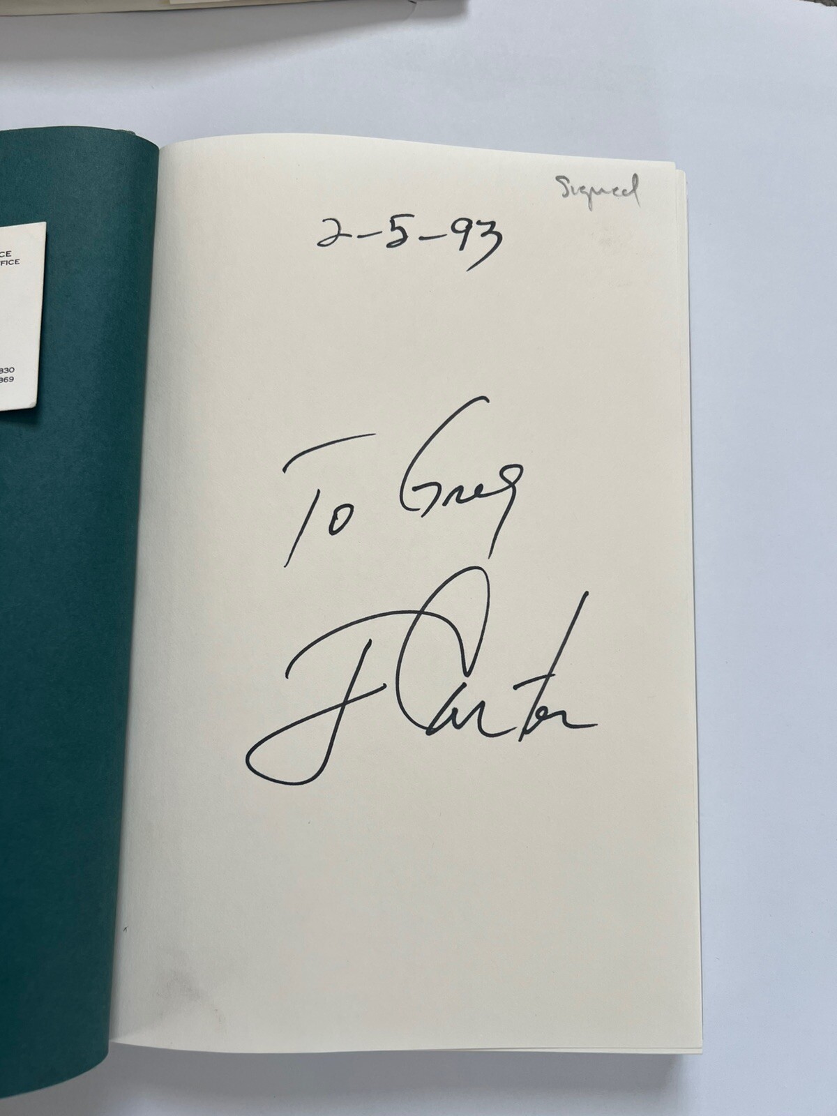 President Jimmy Carter SIGNED – Turning Point Book HCDJ