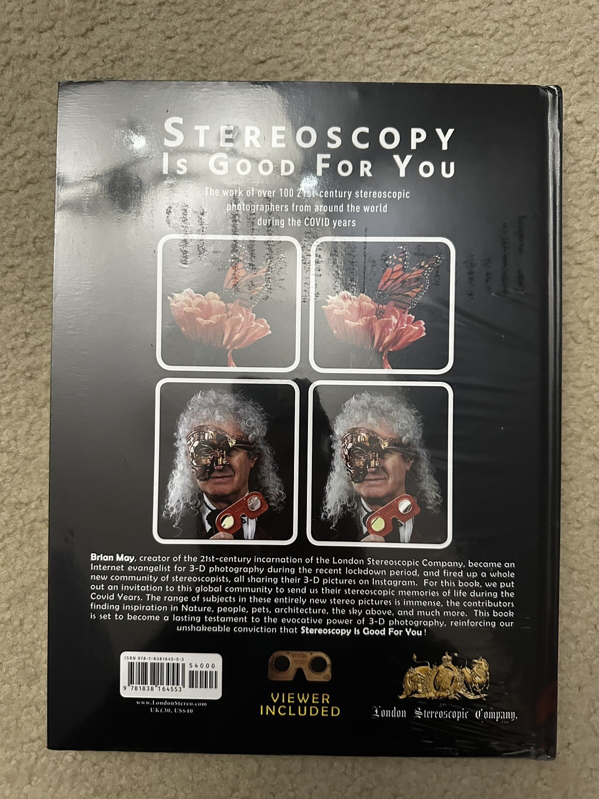 Brian May SIGNED AUTOGRAPHED Book Plate Steroscopy Is Good For You Queen