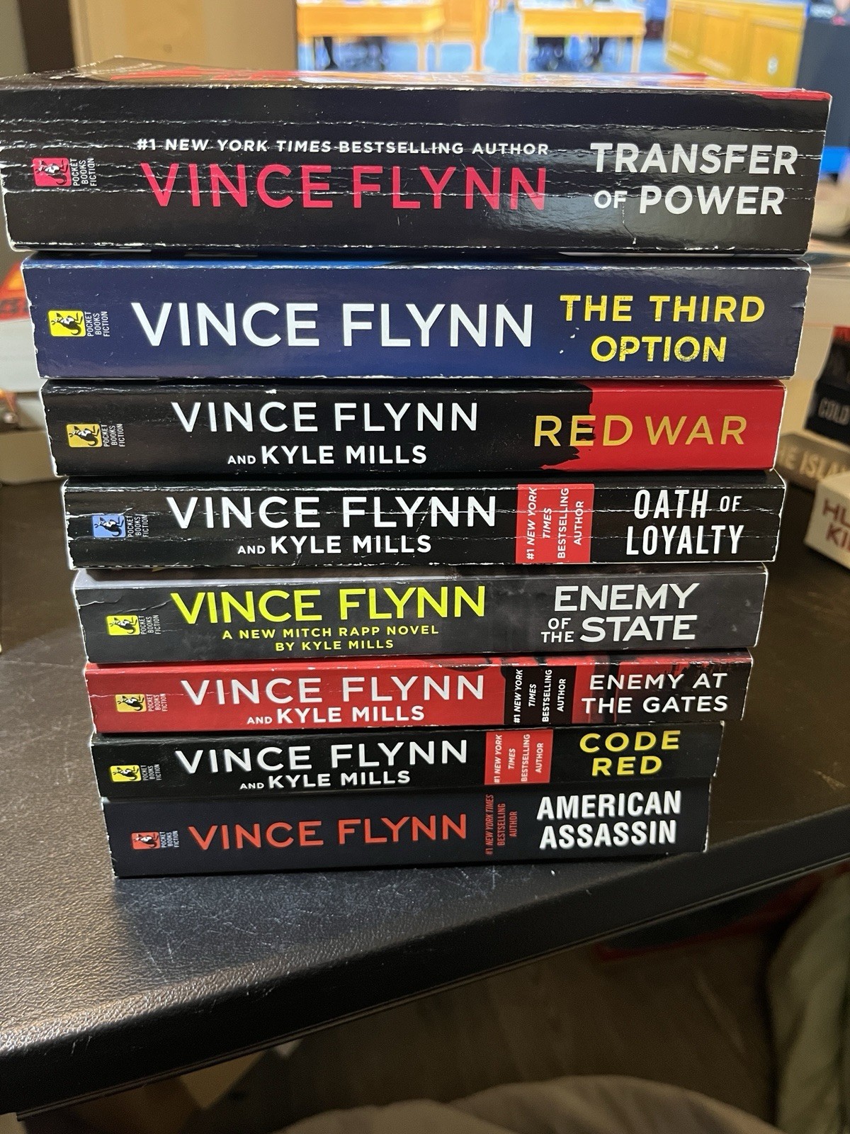Lot of 8 Vince Flynn Novels Including a Few Written By Kyle Mills
