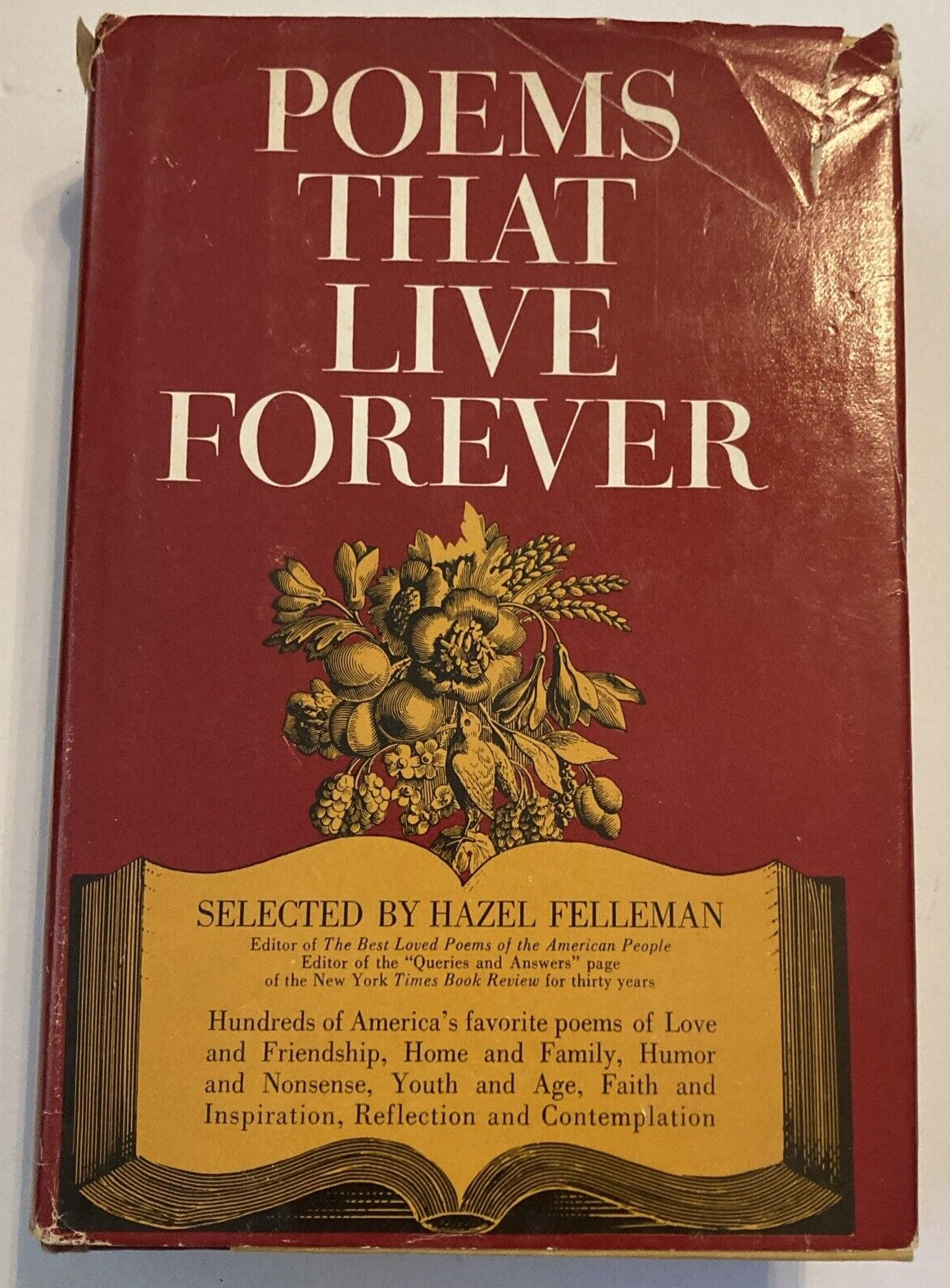 1965 POEMS THAT LIVE FOREVER Hazel Felleman HCDJ 1965 First Edition Doubleday