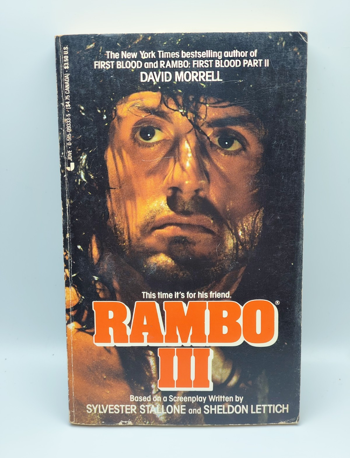 Rambo III Movie Tie-in Paperback by David Morrell, 1st Print, Jove Books 1988