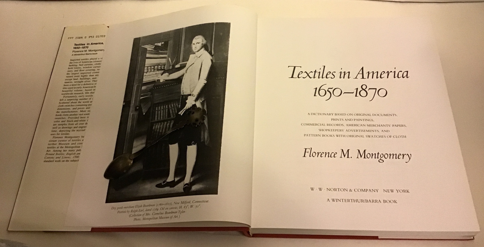 Textiles In America 1650-1870: A Dictionary By Florence M Montgomery.1984.HC/ DJ