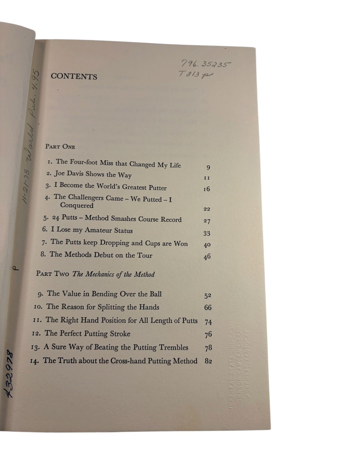 The Perfect Putting Method Paul Trevillion 1971 First Edition Golf Pelham Books