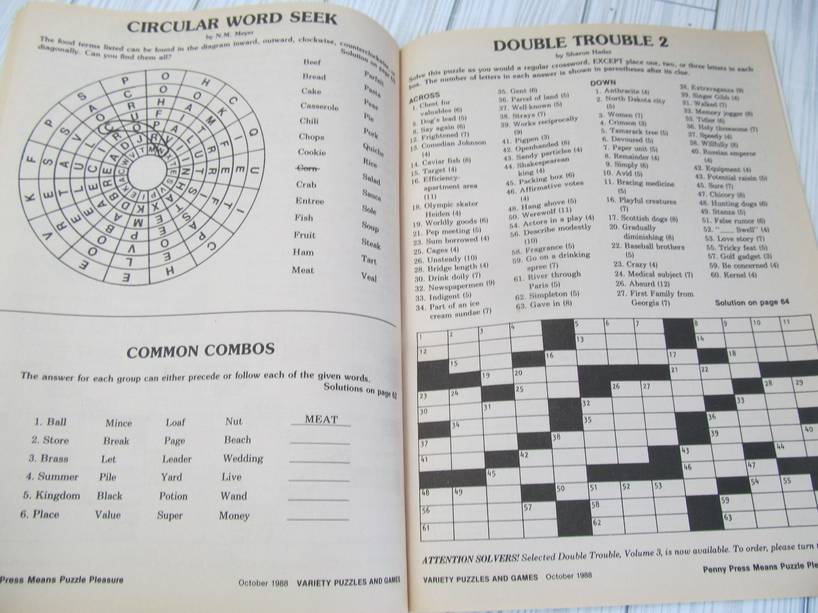Penny Press Variety Puzzles and Games Book Rare 1988 Anagrams Fill ins Logic W