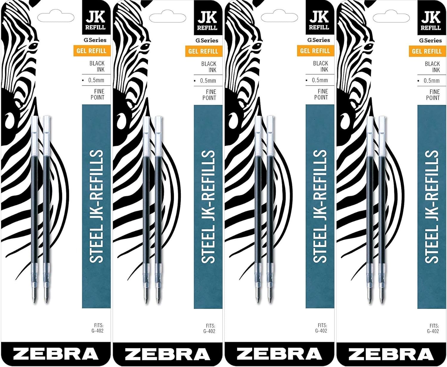 Zebra G-402 Stainless Steel Pen JK-Refill, Fine Point, 0.5mm, Black Ink,…