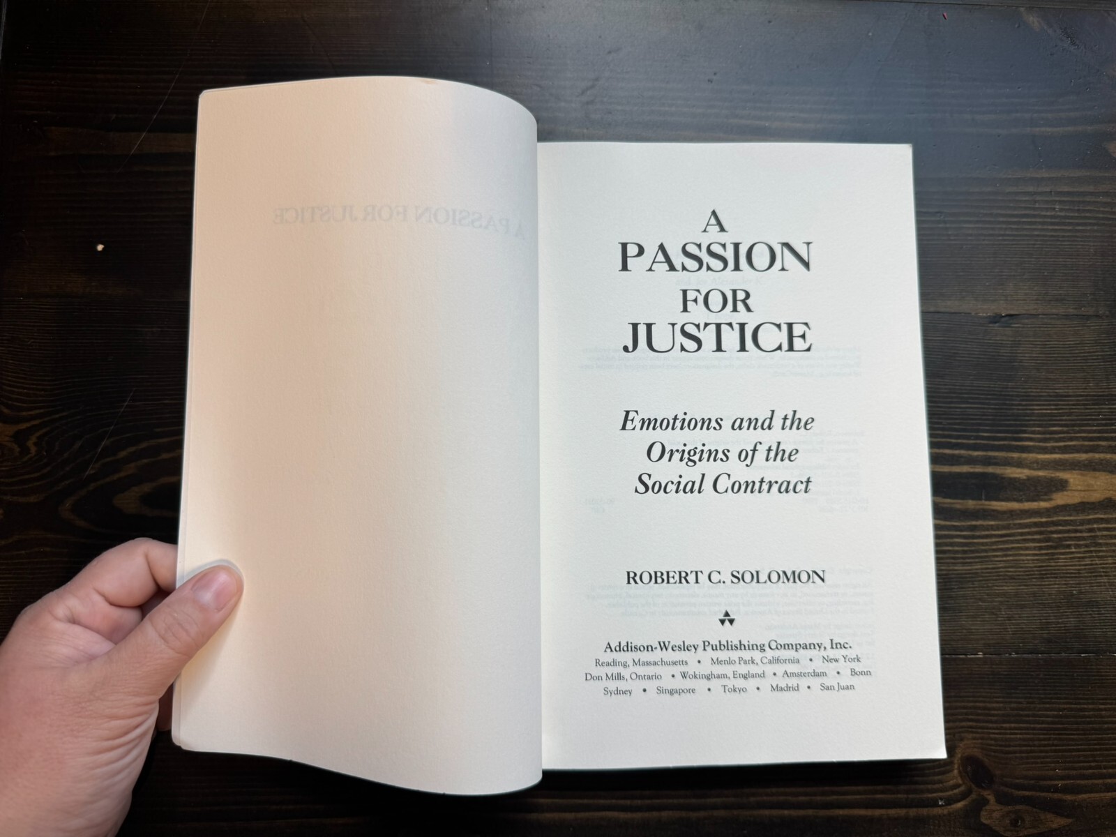 A Passion for Justice: Emotions and the Origins of the Social Contract