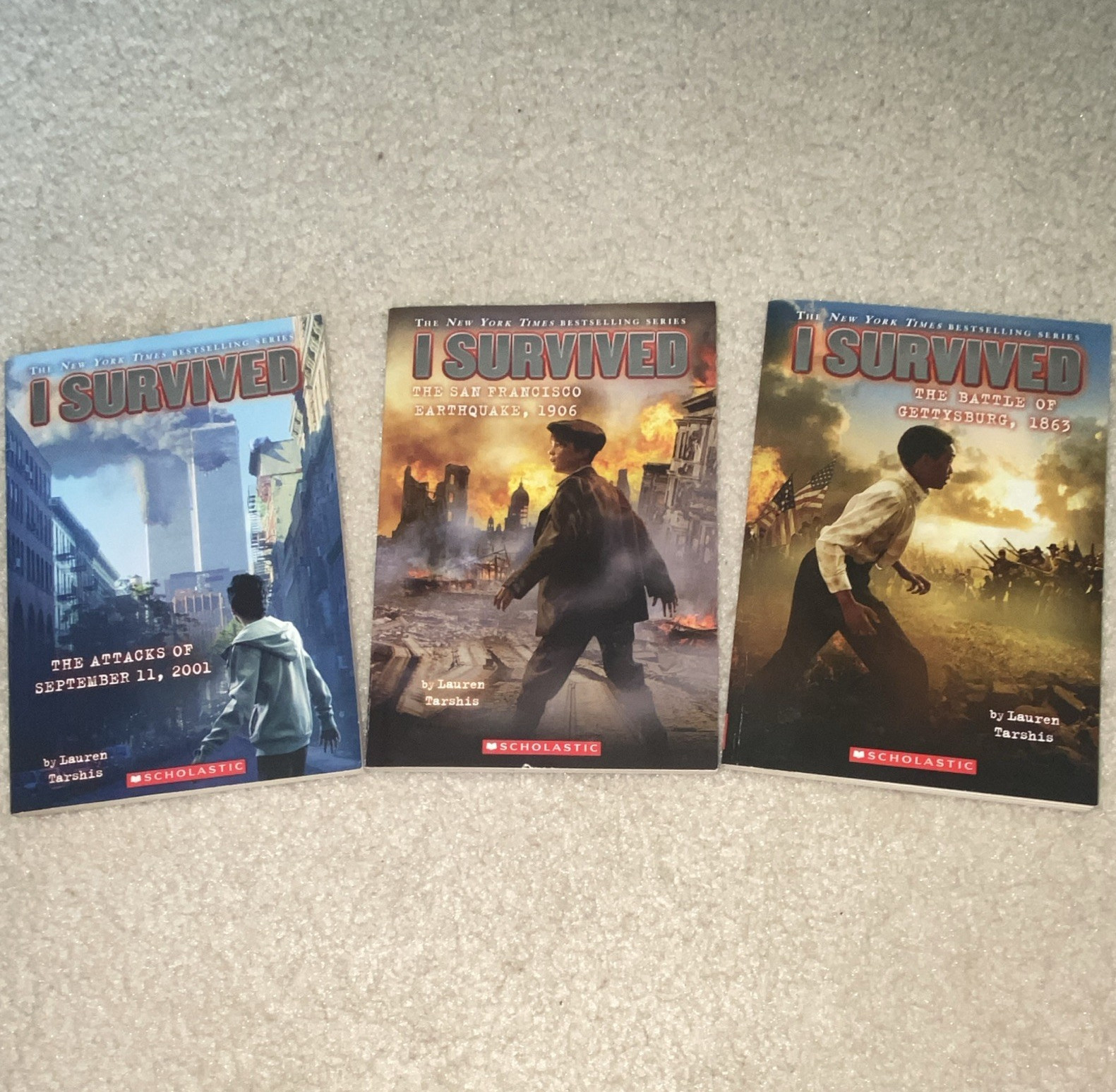 Scholastic I Survived Lot of 3 Paperback Books by Lauren Tarshis