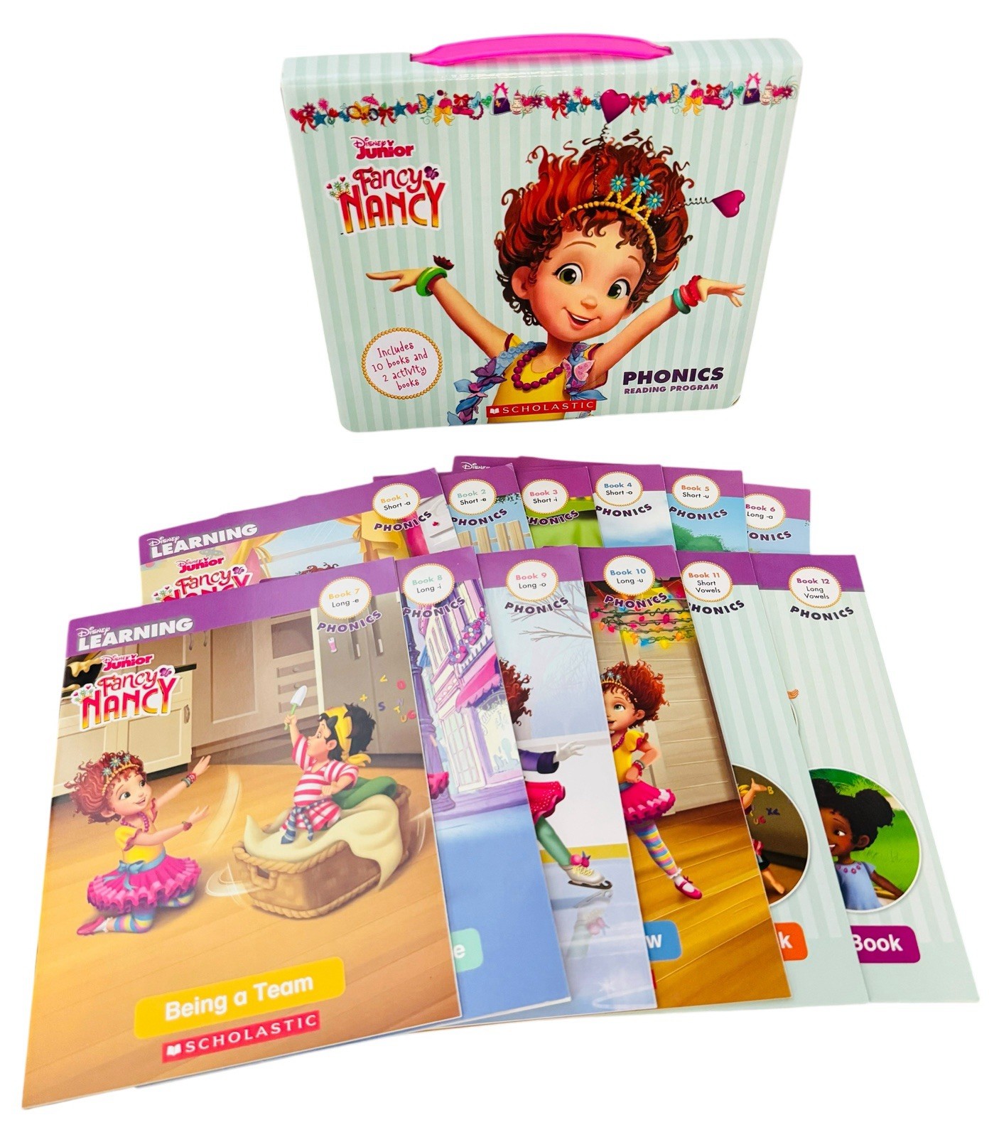 Complete Set of 12 Disney Junior Fancy Nancy Phonics Reading Program w/ Box!