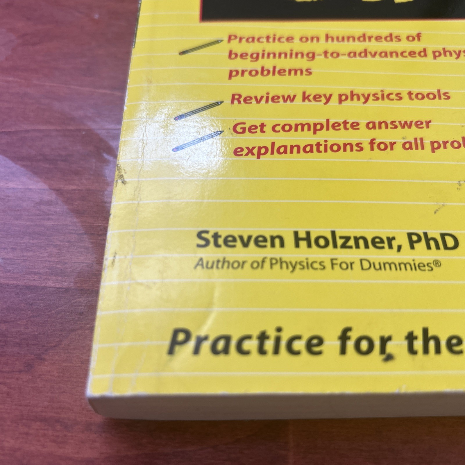 Physics Workbook For Dummies Paperback By Steven Holzner (TEXT WRITTEN INSIDE)