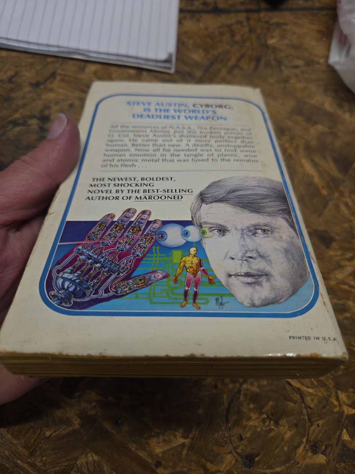 Cyborg by Martin Caidin 2nd Print 1974 USA Warner, Six Million Dollar Man READ