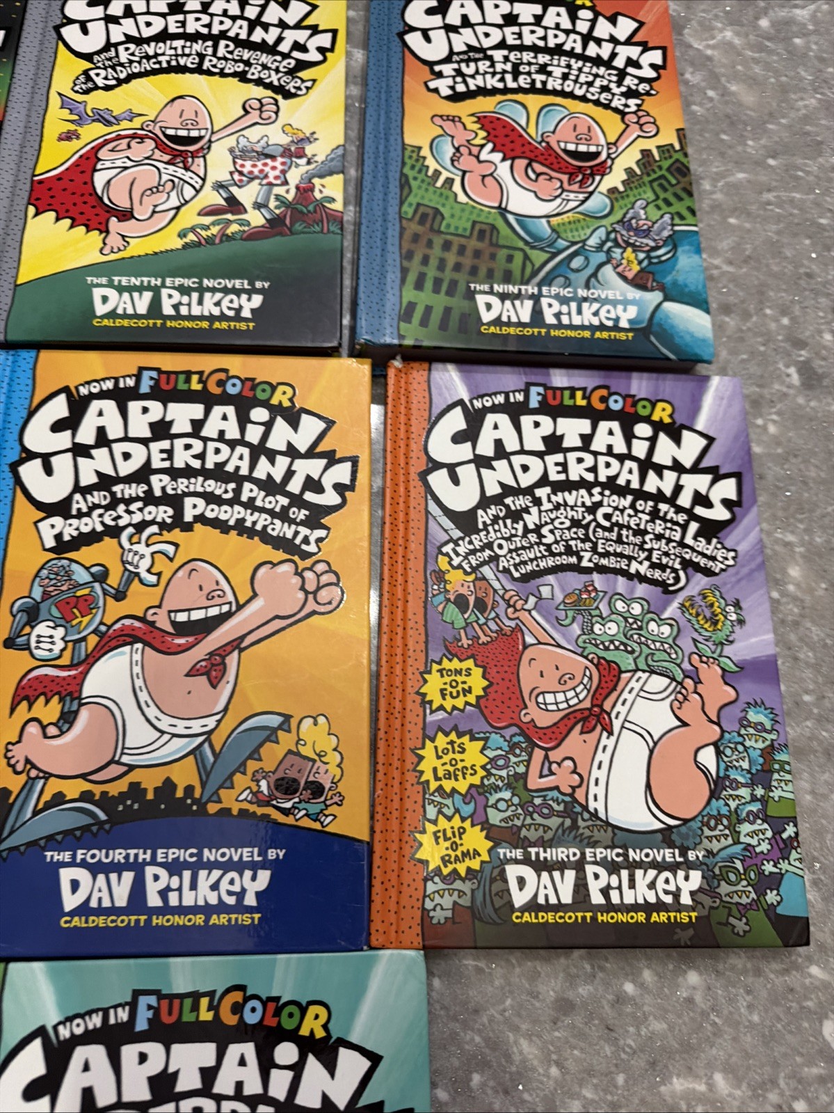 Captain Underpants Full Color Complete Set 1-4,6,8-12Hardcover Dav Pilkey LOT 10