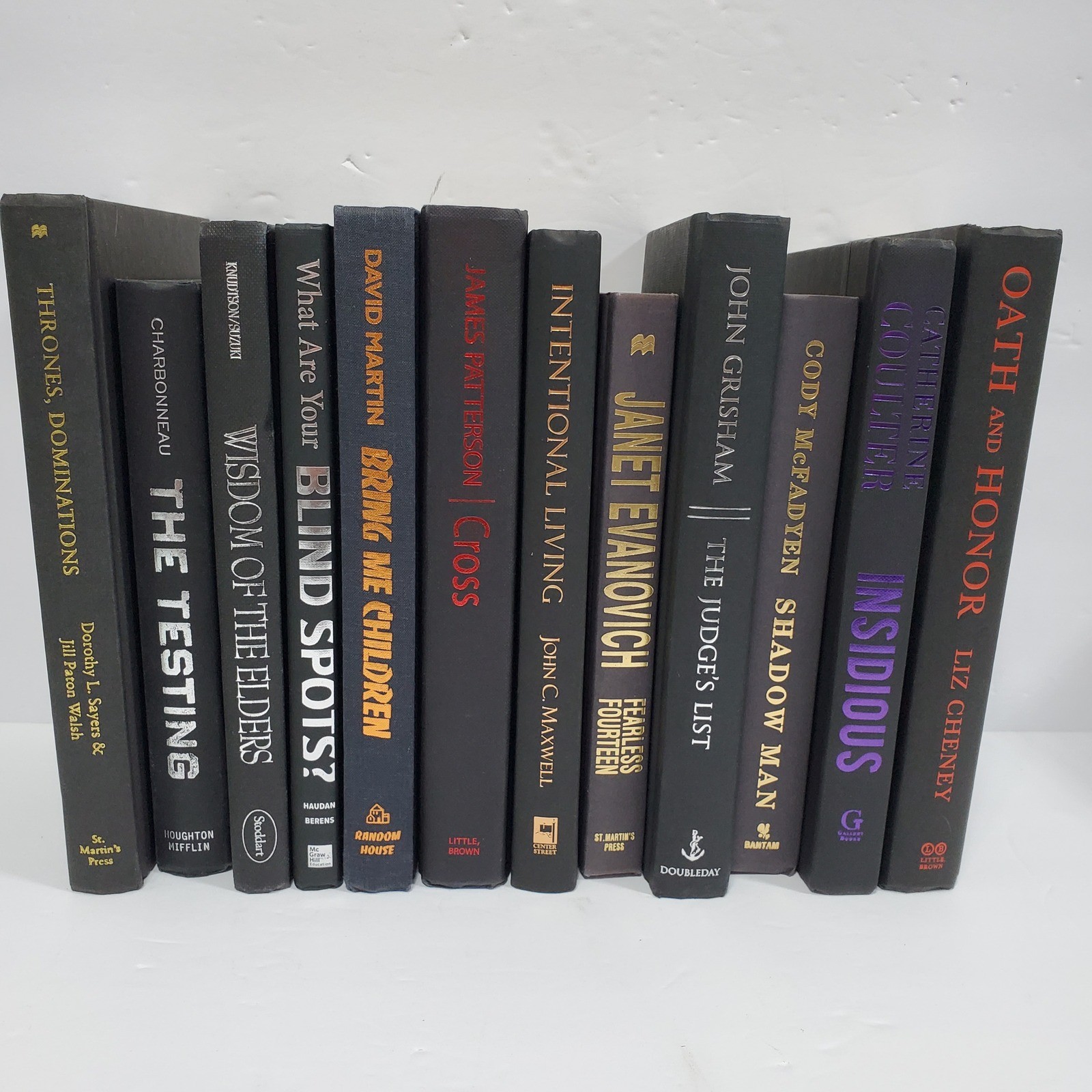 Decorative Staging or Instant Libraries Books Set Black Hardcover Lot of 12