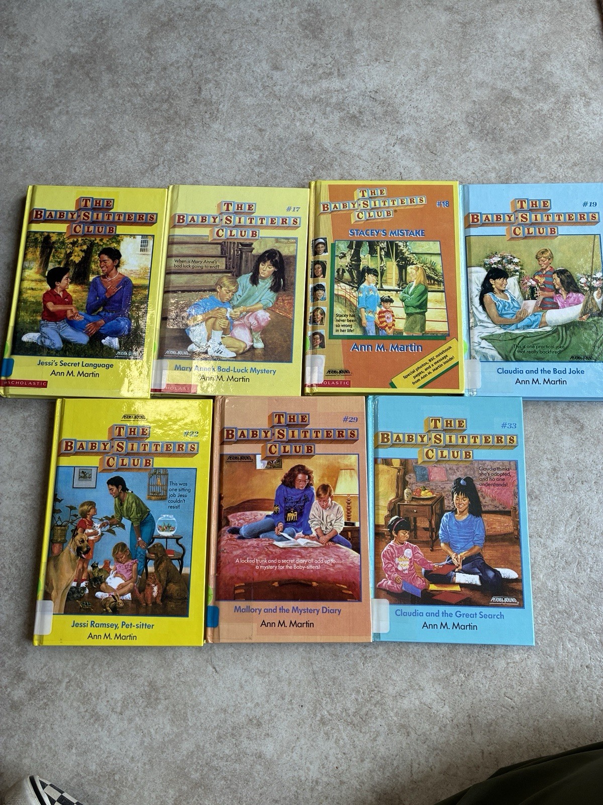 The Babysitter’s Club Ann M. Martin Lot Of 7 Chapter Books Hard cover ex Library
