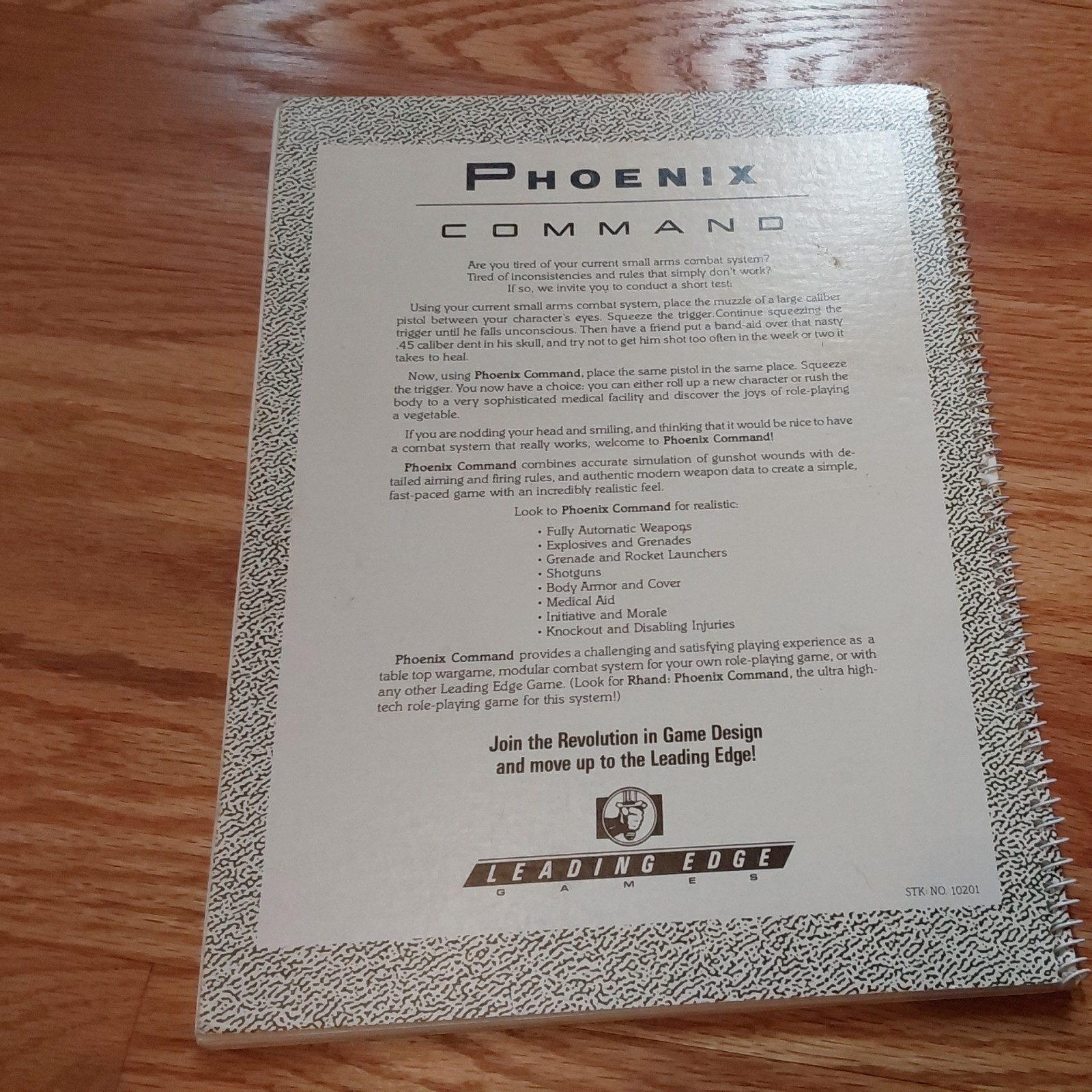 First Print Vintage Phoenix Command shooting game manual Leading Edge Games