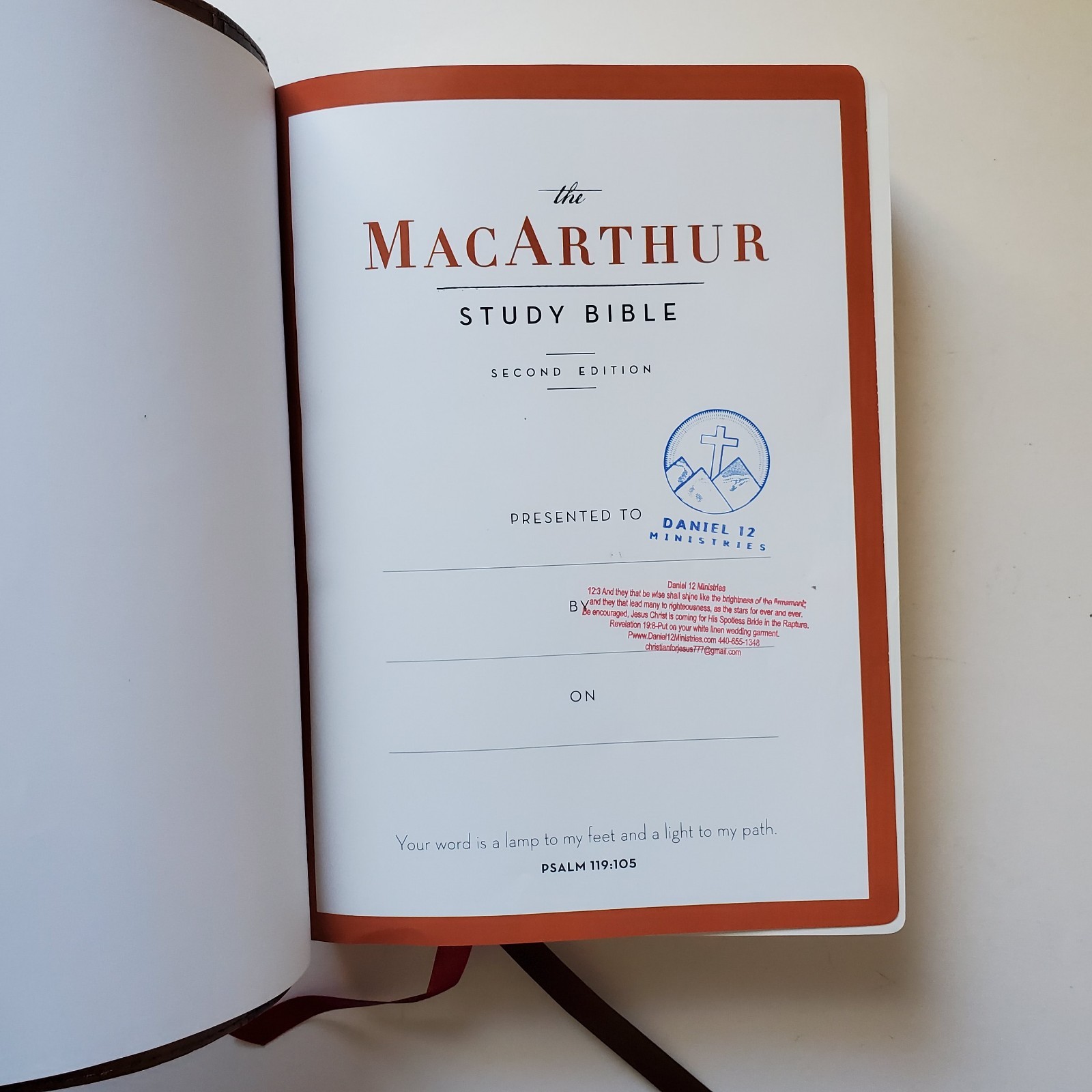 The MacArthur Study Bible NKJV 2nd Edition Leathersoft Unused *Ministry Stamp*
