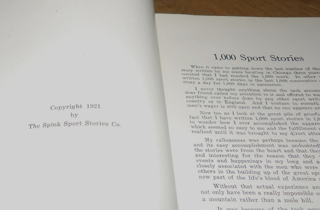 1921 Comisky/George Gipp Al Spink Sport Stories 3 Vol Boxing/Football/Baseball