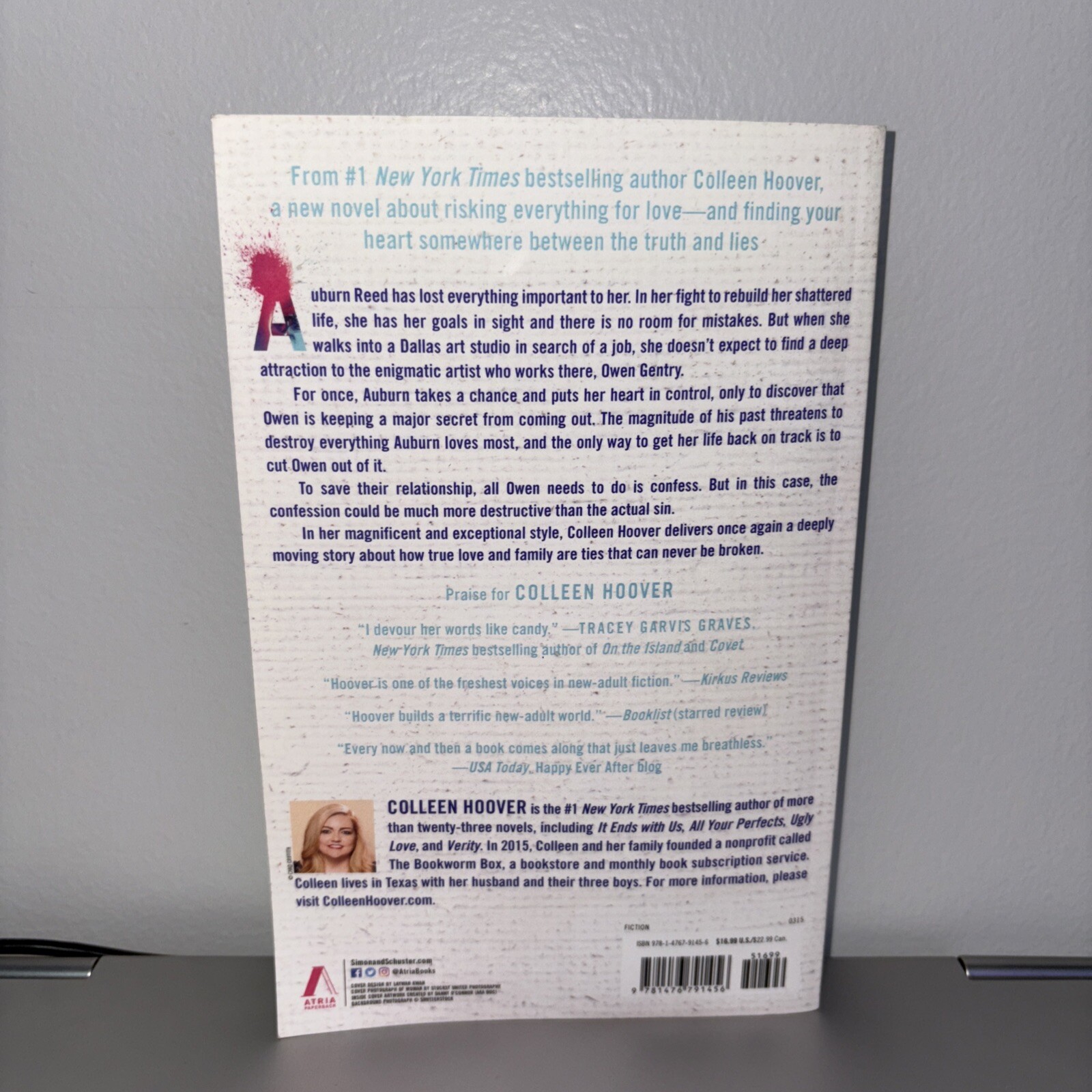 Confess : A Novel by Colleen Hoover (2015, Trade Paperback)