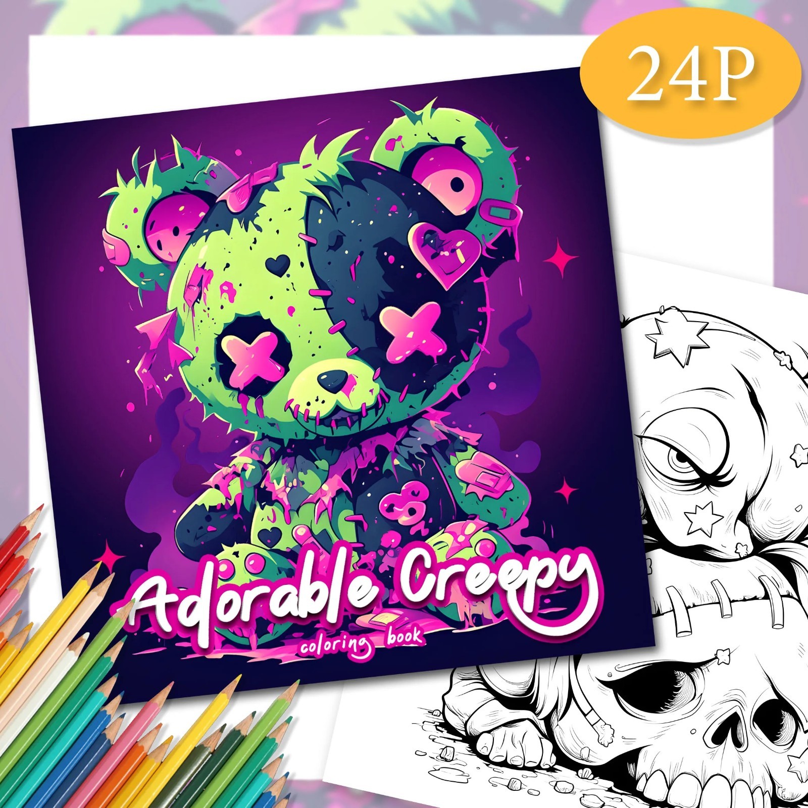 Cute Bear Coloring Book for Adults Intricate Designs Stress Relief Art