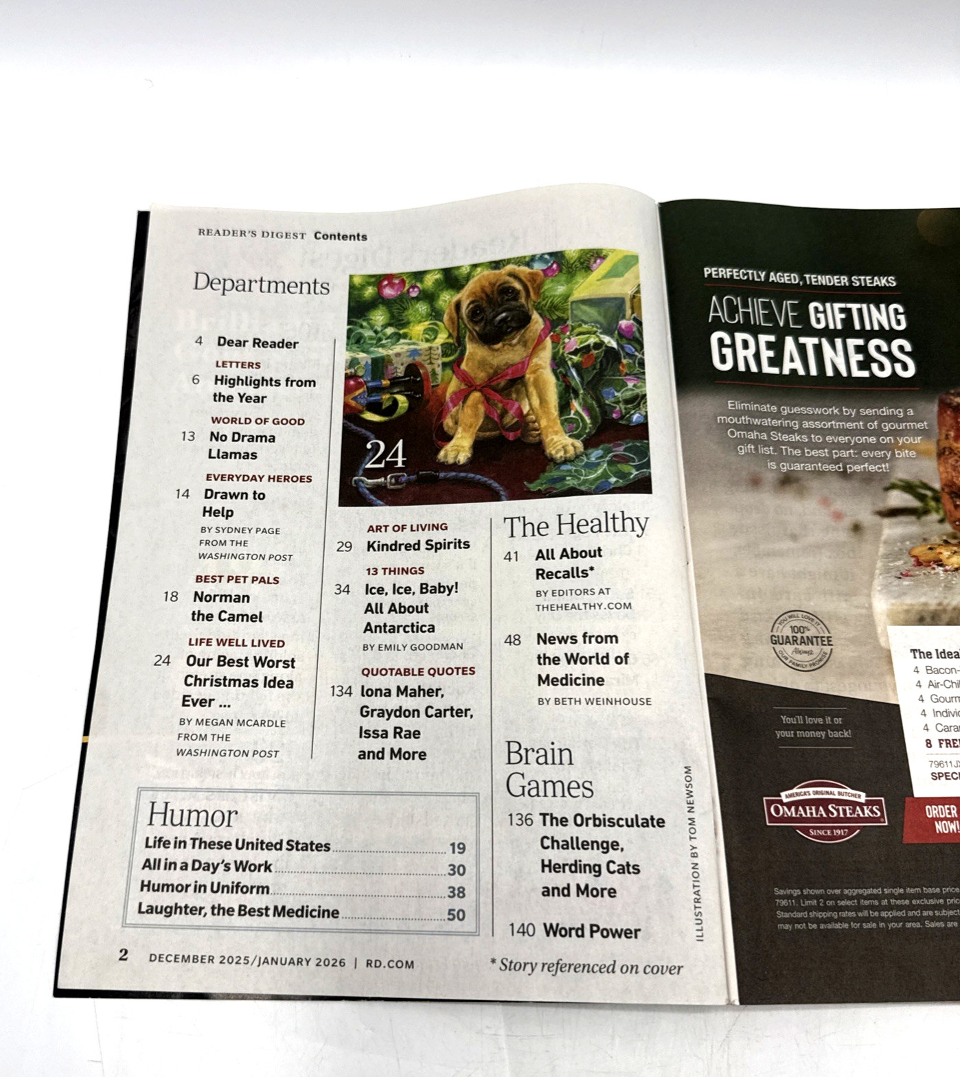 Reader’s Digest LARGE Print Magazine Holiday Magic (December 2025 Issue)