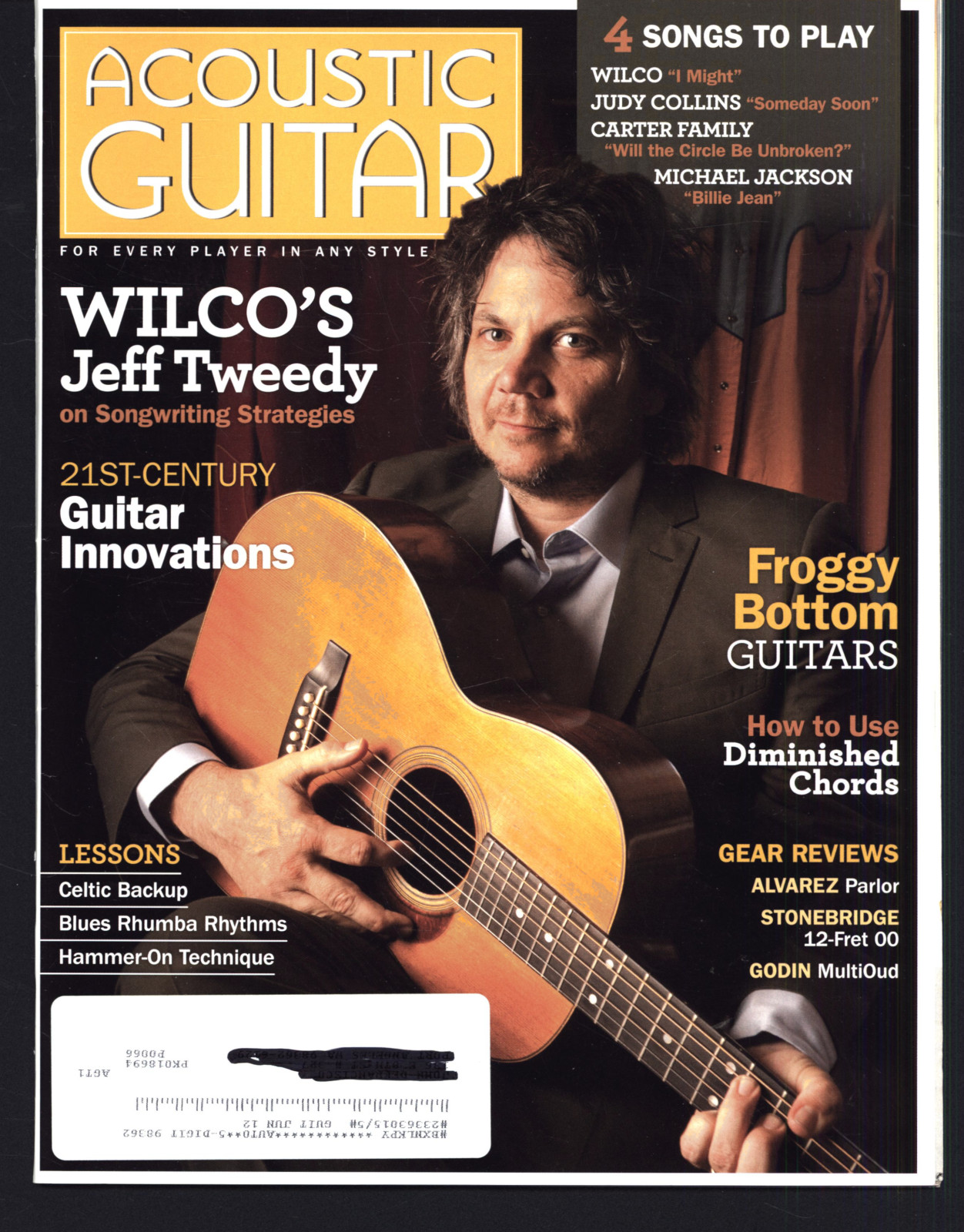 ACOUSTIC GUITAR MAGAZINE 2012 MARCH WILCO’S JEFF TWEEDY JUDY COLLINS