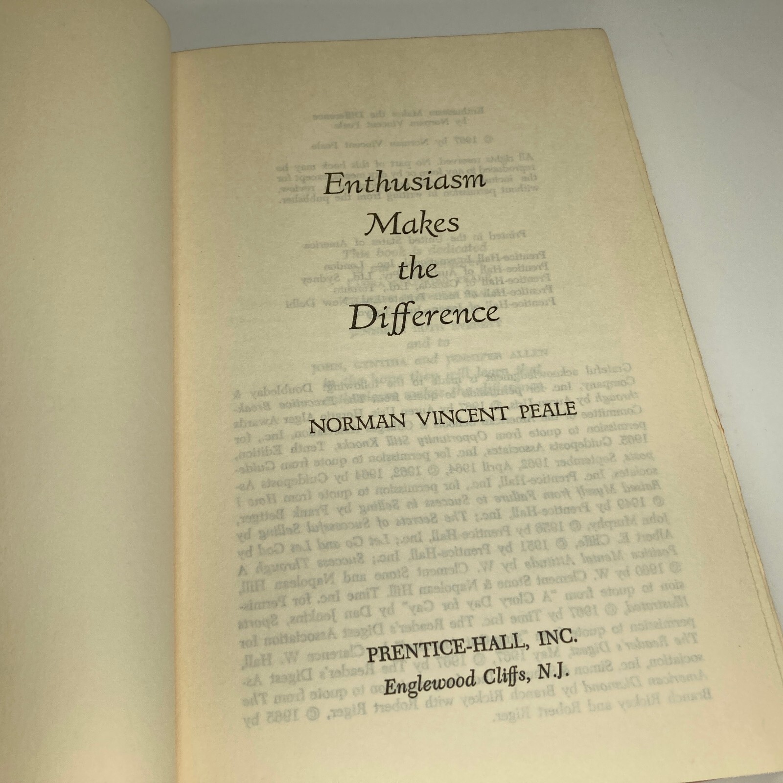 Enthusiasm Makes the Difference, Norman Vincent Peale Vintage 1967 HC Hard Cover