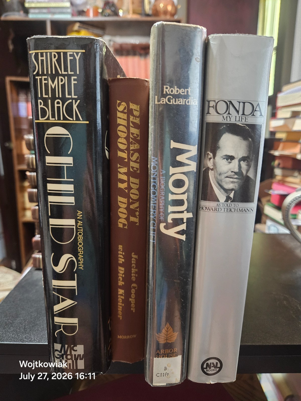 243# Hollywood Memoir Lot 4 Books Shirley Temple Fonda Montgomery Clift HC/DJ