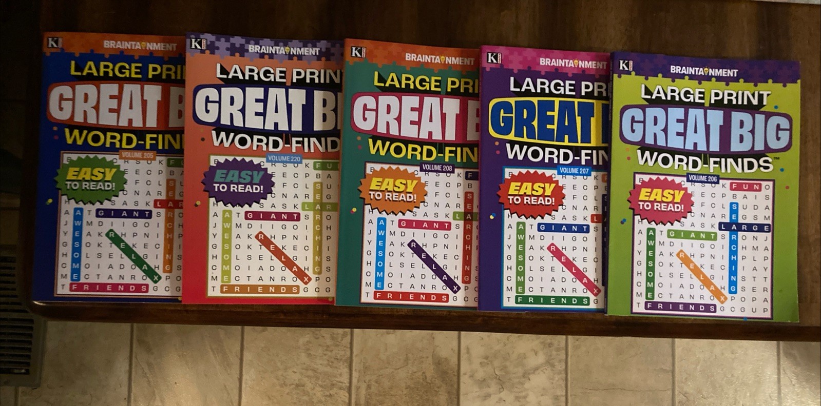 LOT 5 New Large Print GREAT BIG Word-Finds Word Search Kappa Free Shipping