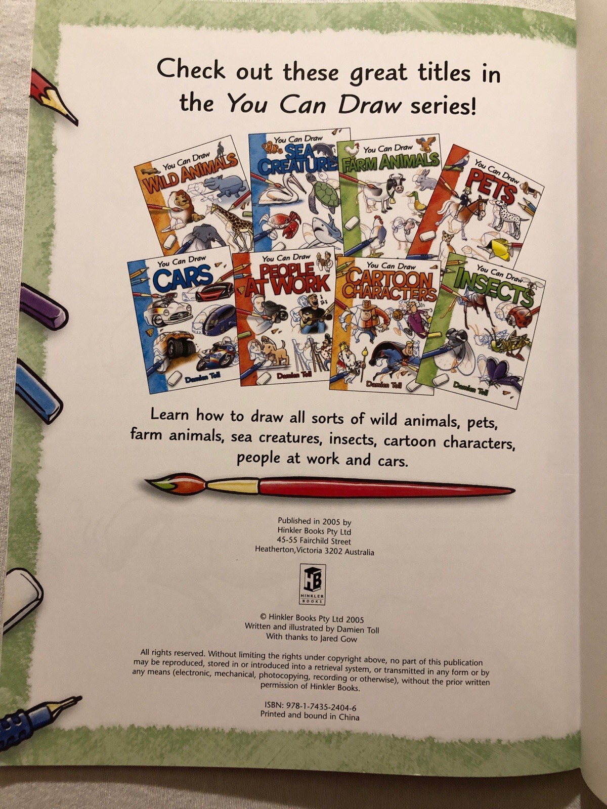 Damien Toll You Can Draw Lot: Cars/Cartoon Characters/Farm Animals/Wild Animals