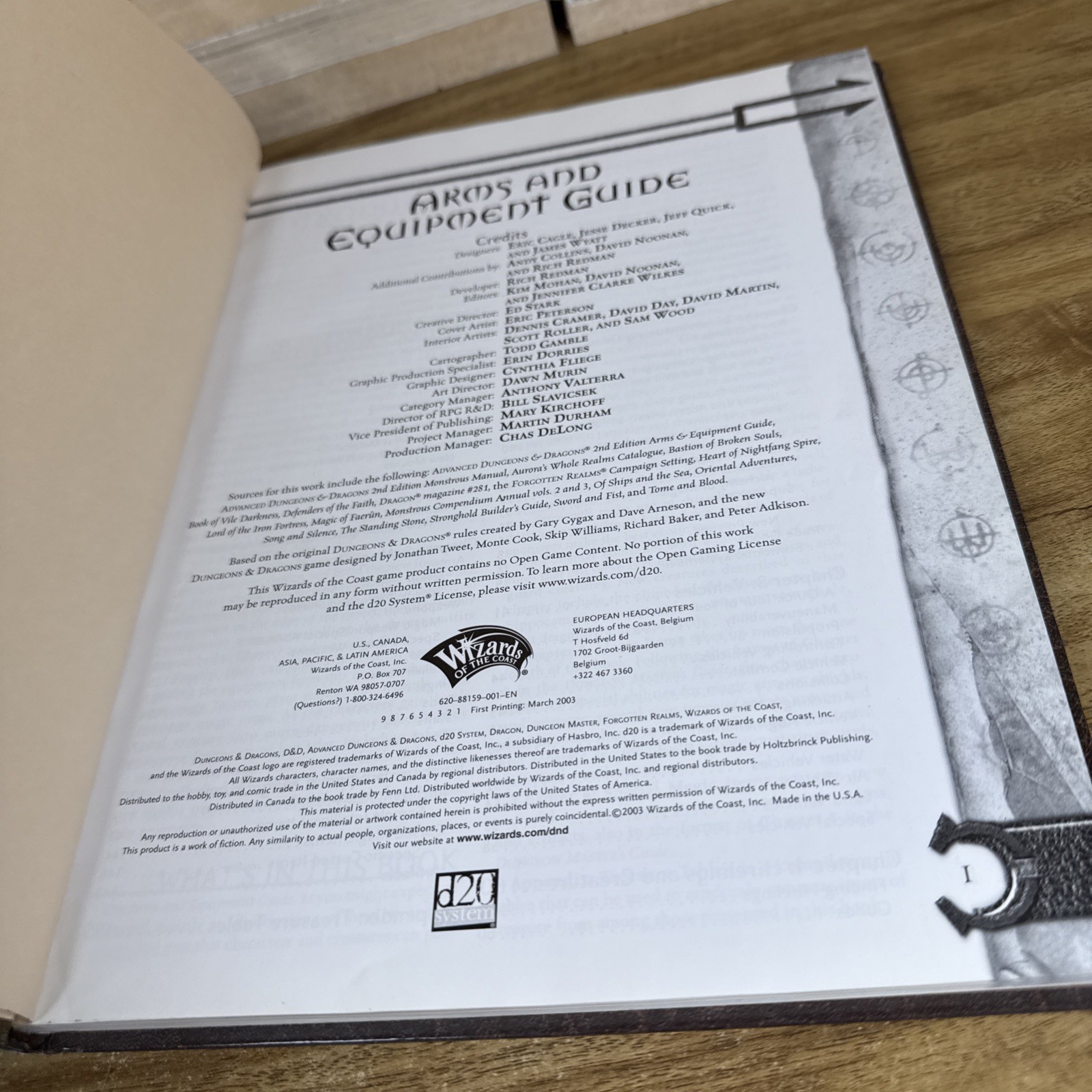 Wizards of the Coast Arms and Equipment Guide D&D 2003 Hardcover