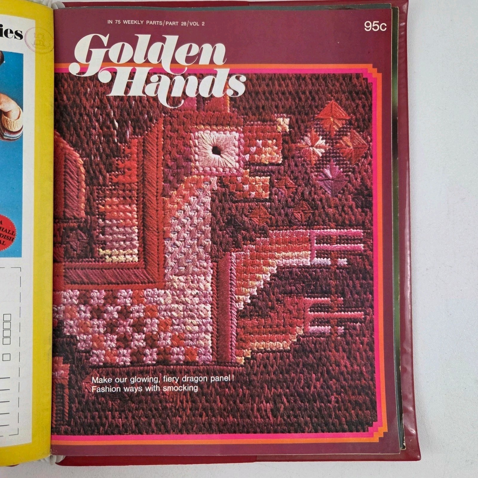 Vintage Golden Hands Marshall Cavendish Red HC Craft Sewing Knitting Embroidery