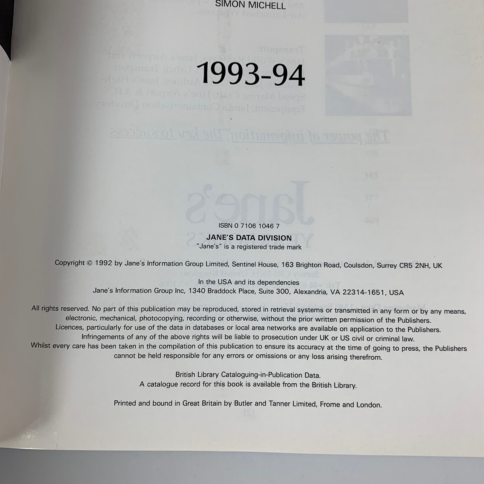 Jane’s Civil & Military Aircraft Upgrades 1993-94 (1st Edition, Hardcover)