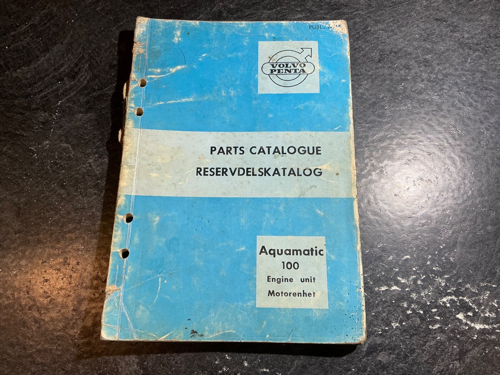 Volvo Penta Aquamatic 100 Engine Unit Parts Catalogue AQ100 B18 4 Cylinder 1.8L