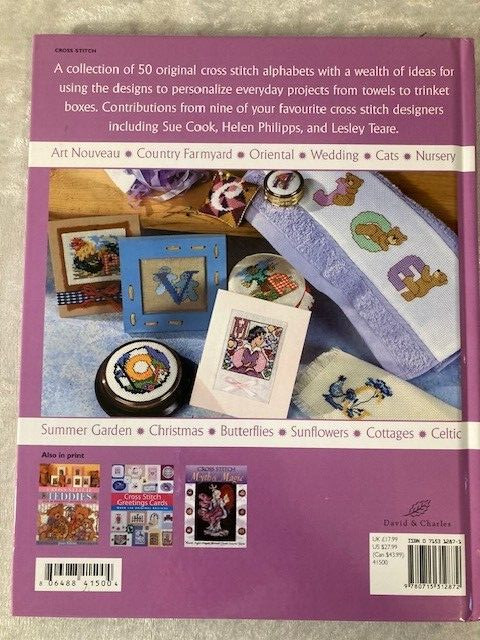 Cross Stitch Alphabets Book 50 Themed A-Z’s 106 Pages Hardcover VGUC