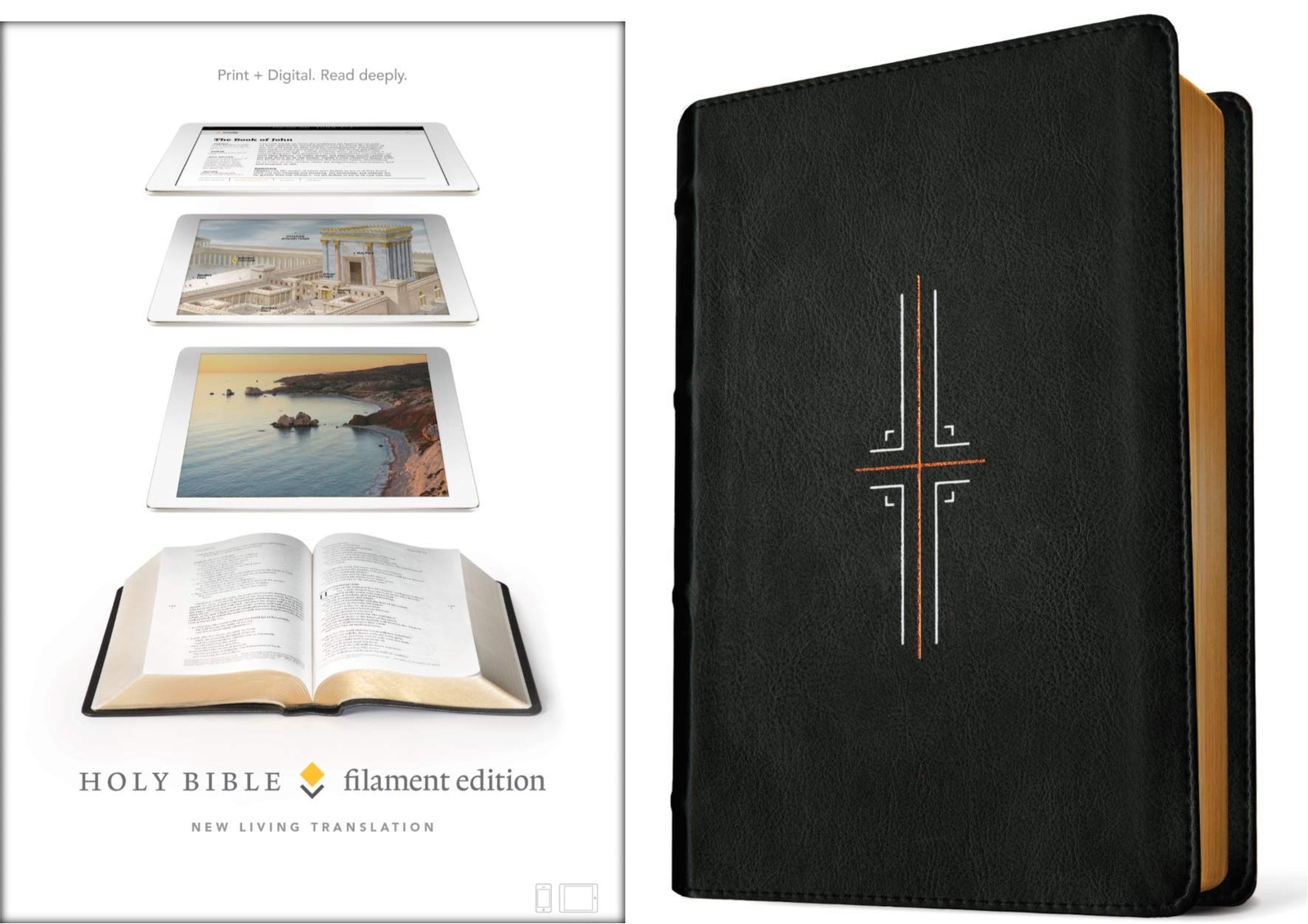 Tyndale NLT Filament Bible (Hardcover Leather-Like, Black): Premium Bible with,