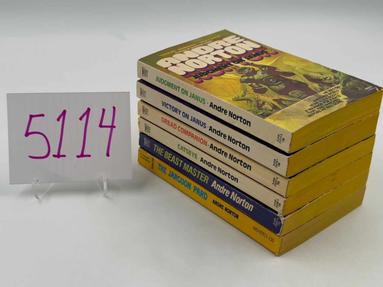 Andre Norton Fawcett Vintage 6 PB Fantasy Lot Various Titles 1970s 1980s