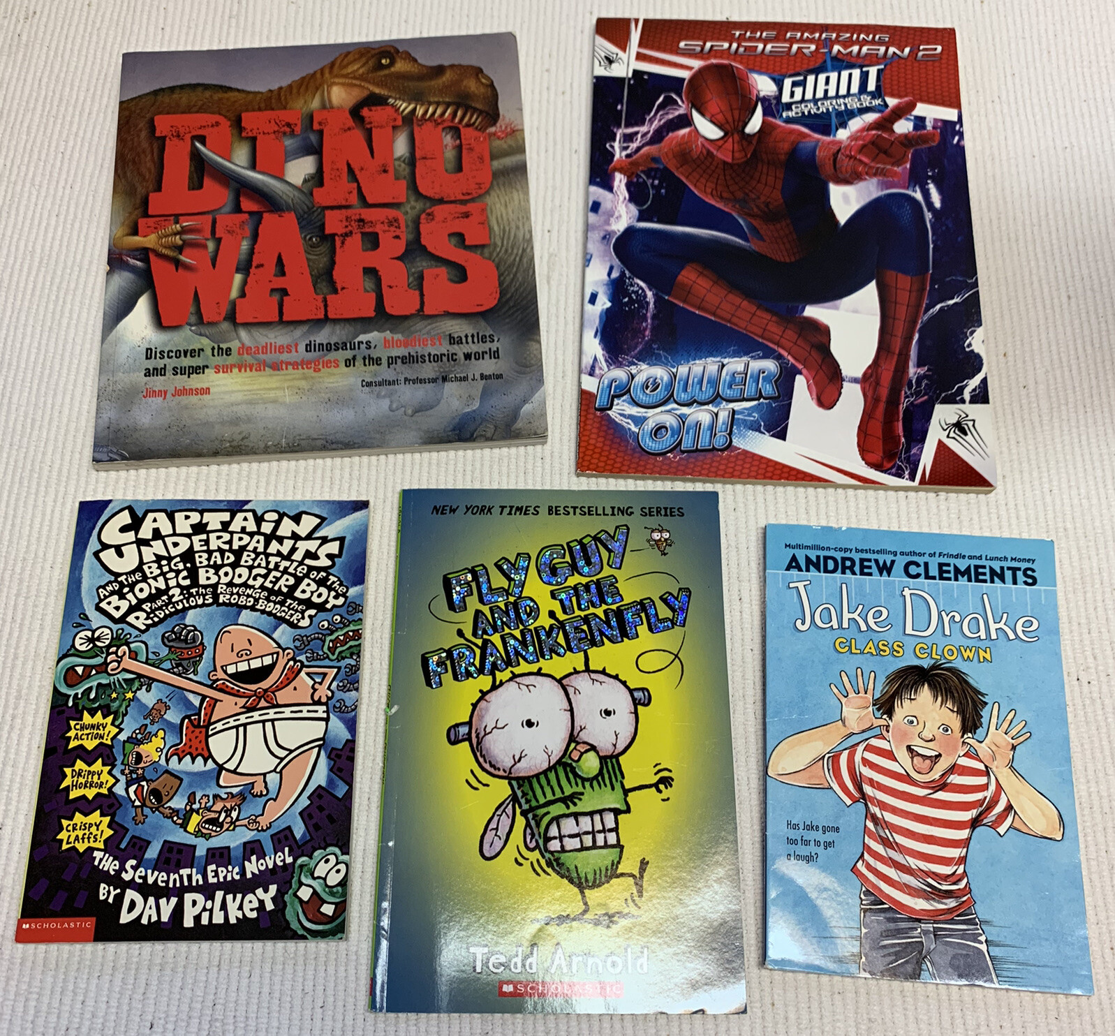 Boys Interest Books Captain Underpants Fly Guy Jake Drake Spider Man Dinosaurs