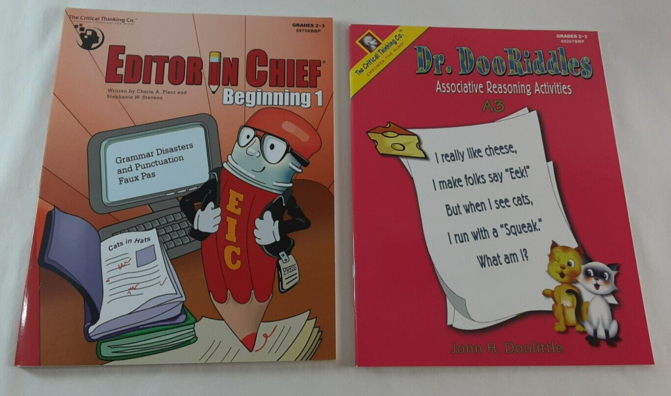 2 Critical Thinking Co Grades 2-3 Editor in Chief Dr DooRiddle Homeschool Lot