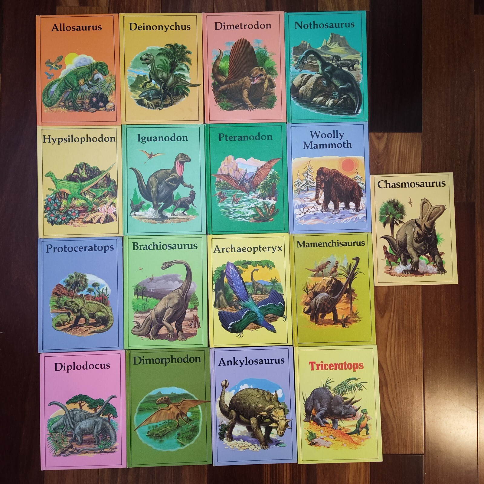 17 Vintage Dinosaur Books Lot Rourke ’80s Kids Learn Reading Library Illustrated