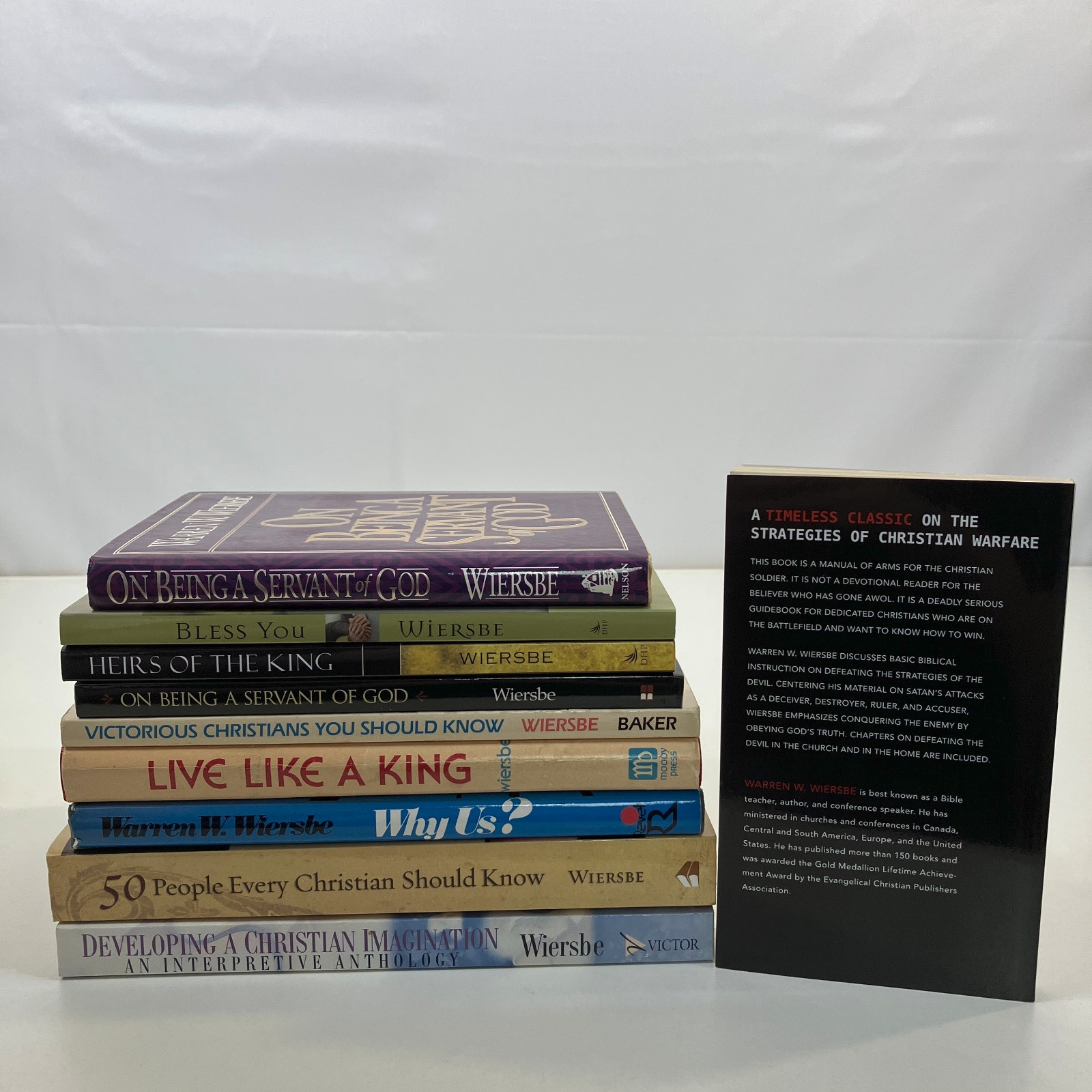 Warren Wiersbe 10 Book Lot Servant of God Strategy of Satan Christianity King