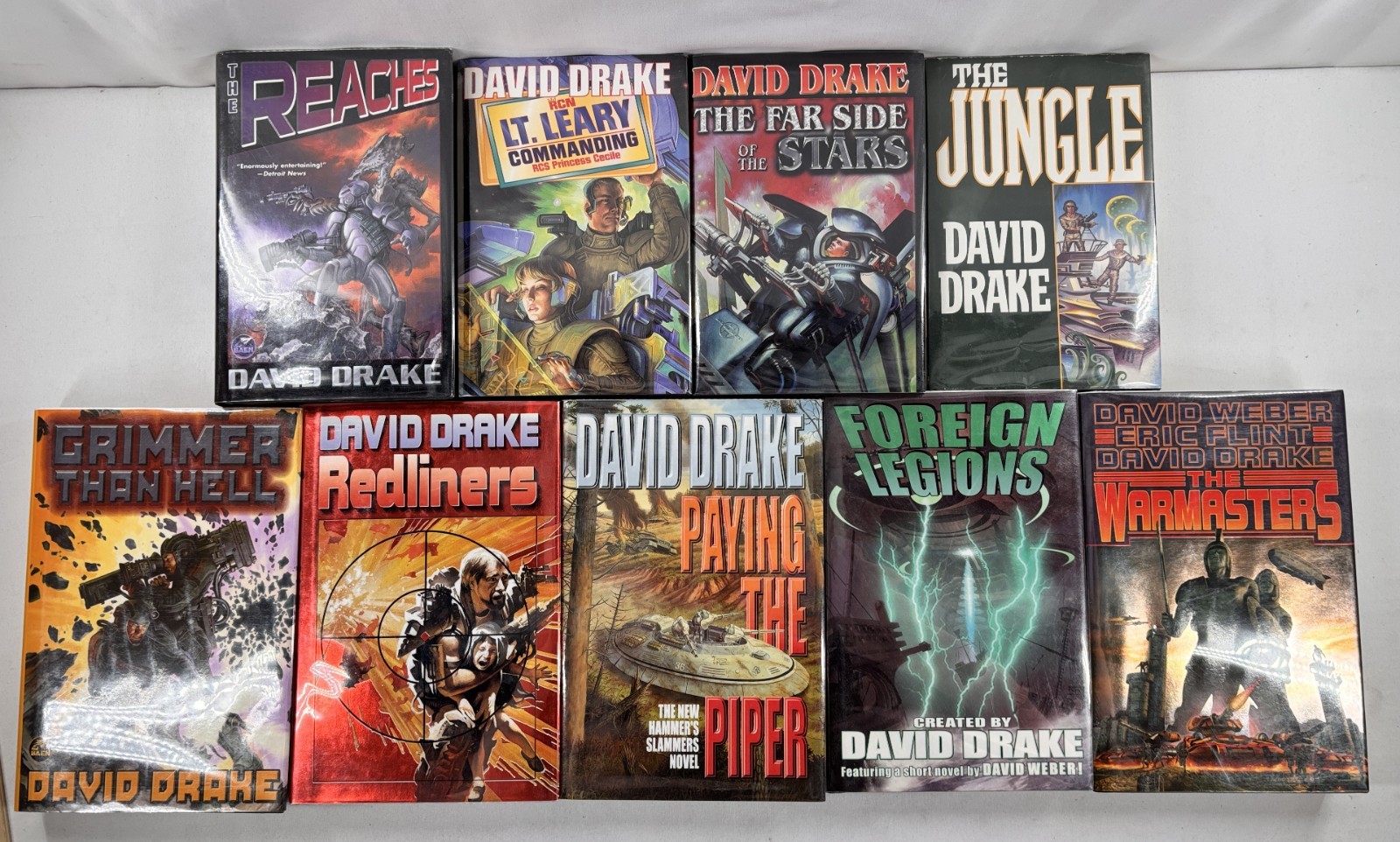 David Drake Hardcover Book Lot 9 Military Sci-Fi Novels Baen Warmasters Redliner