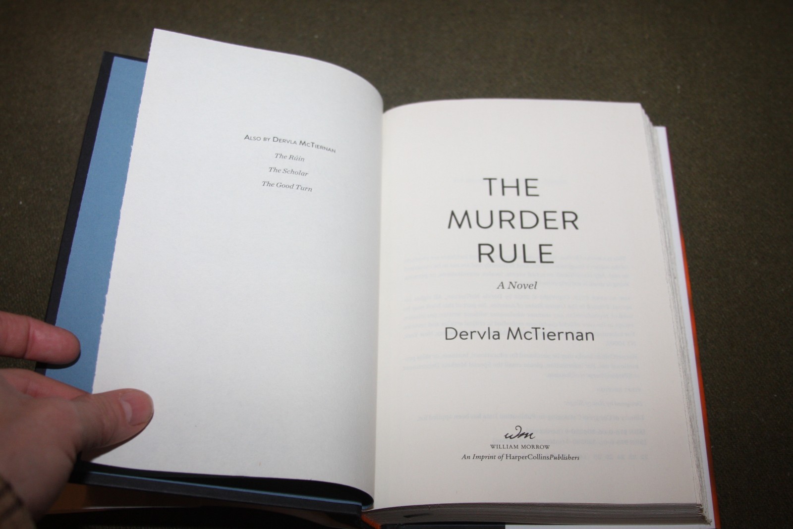The Murder Rule by Dervla McTiernan 2022 HC 1st Edition/1st Printing