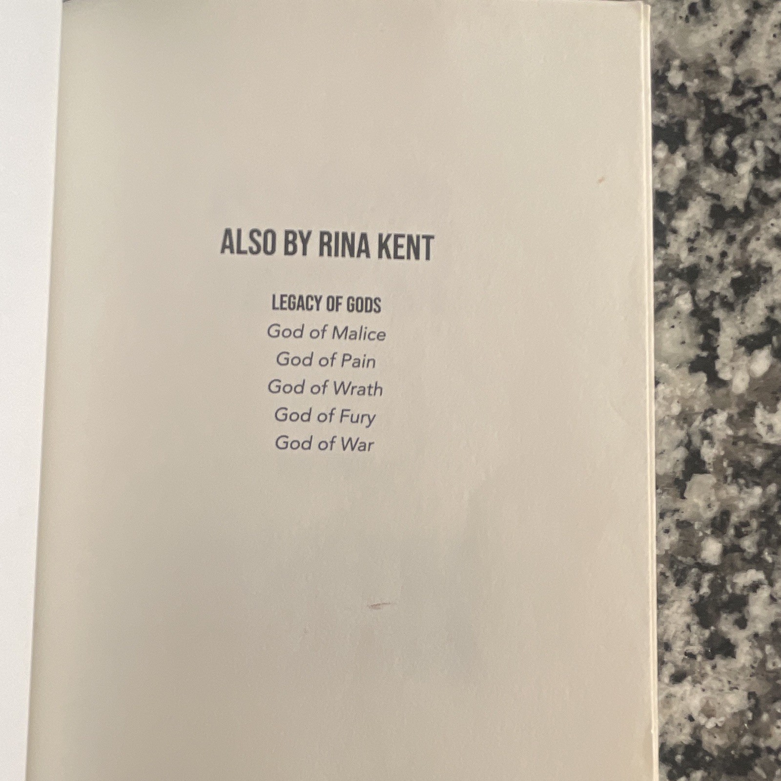 God of Ruin (Legacy of Gods) by Rina Kent Trade Paperback 2025 Bloom