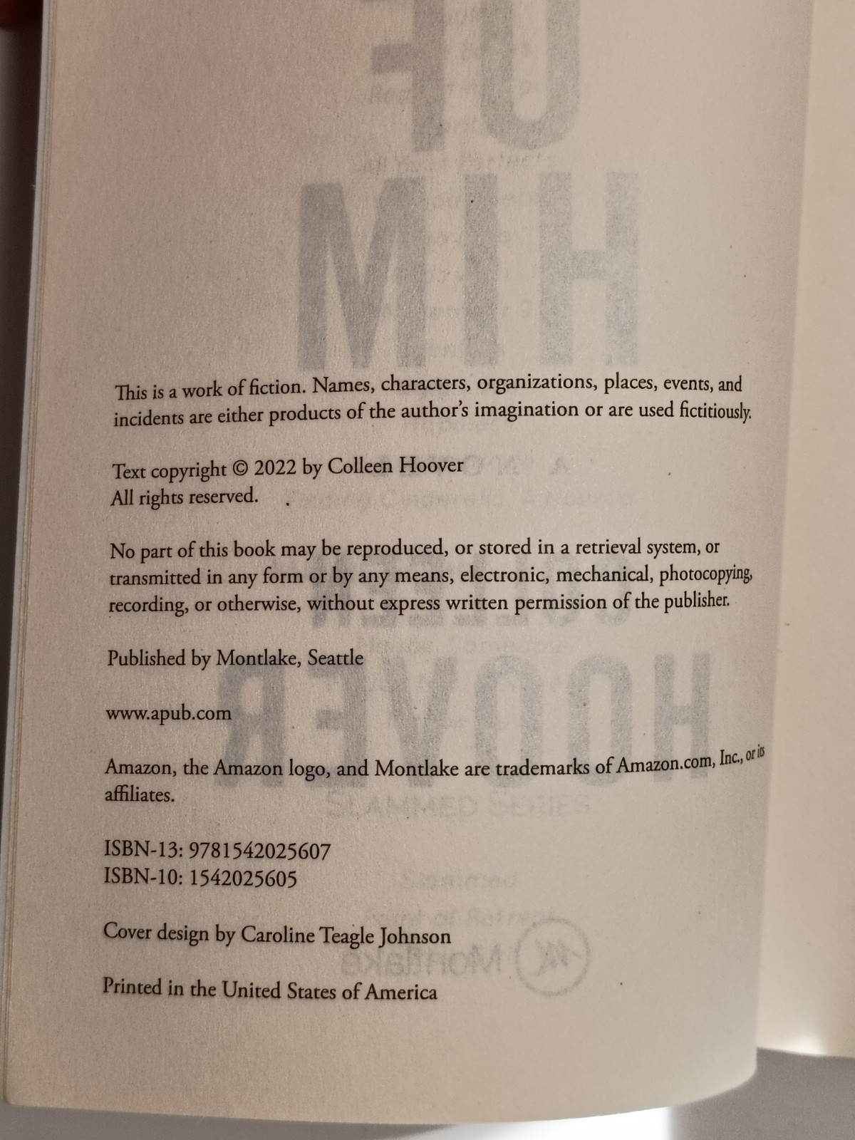 Reminders of Him: A Novel by Colleen Hoover – 2022 Montlake PB